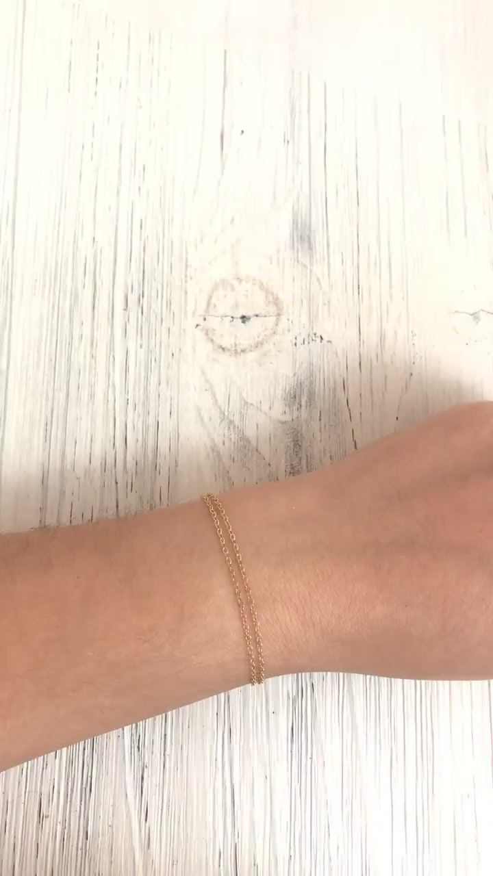 14K Gold Filled Chain Bracelet - Double Layer Gold Bracelet – Love