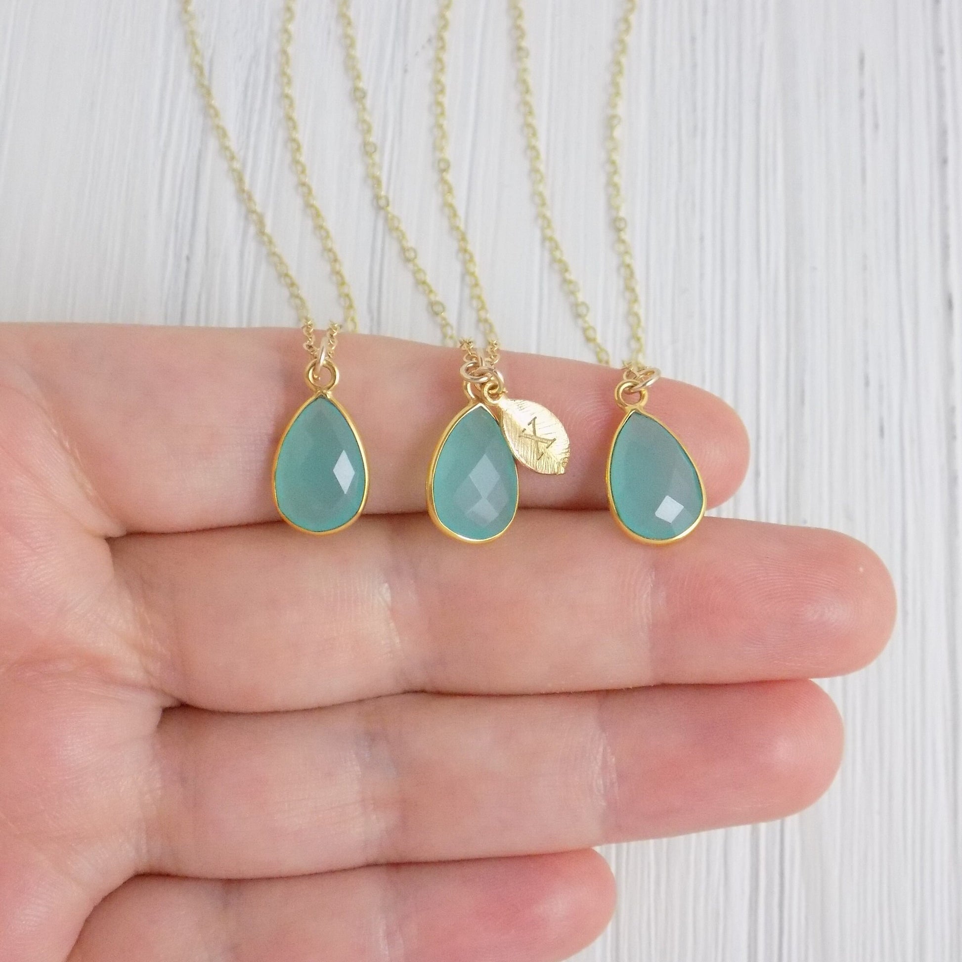 Bridesmaid Gift - Aqua Chalcedony Necklace