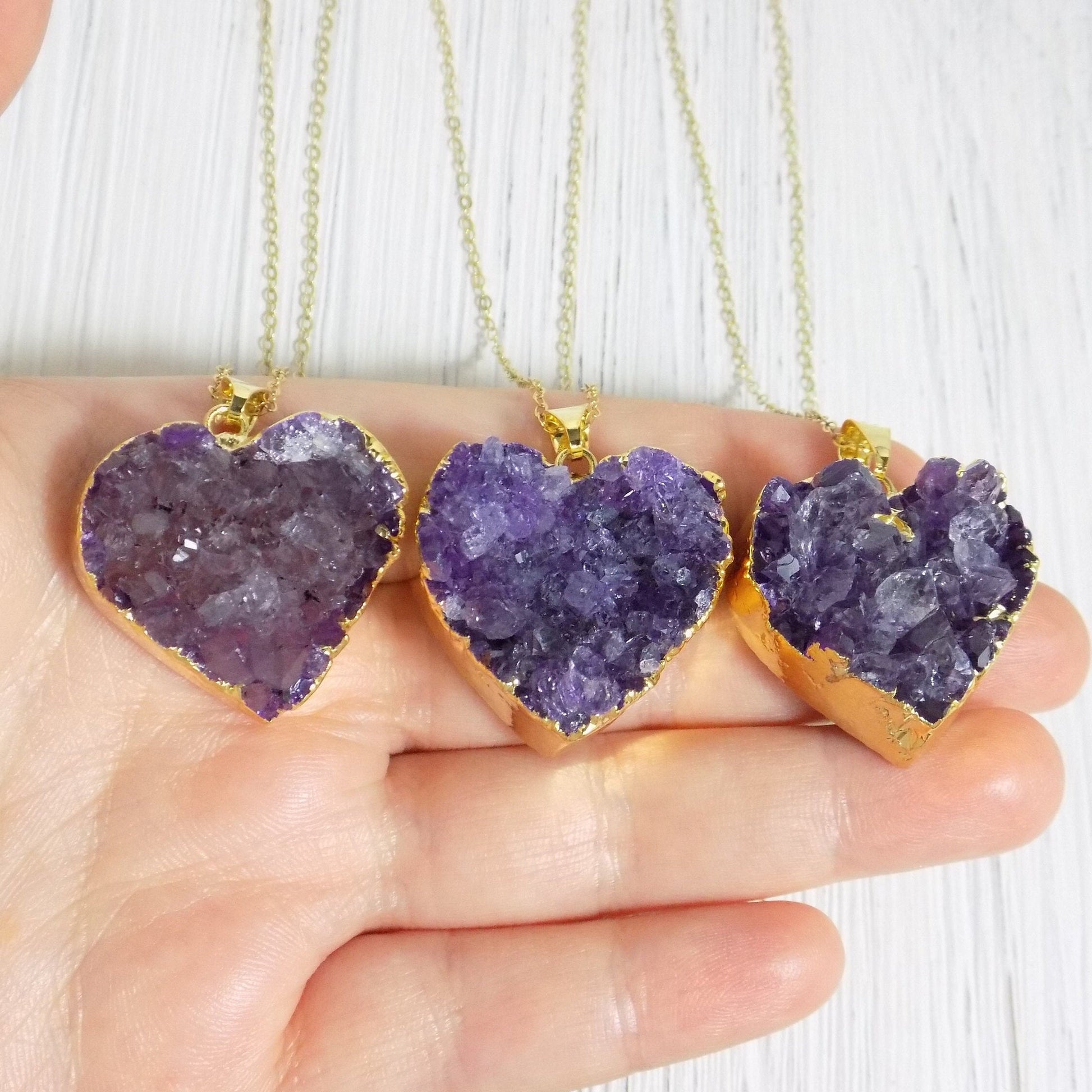 Amethyst Necklace Gold - Amethyst Heart Necklace