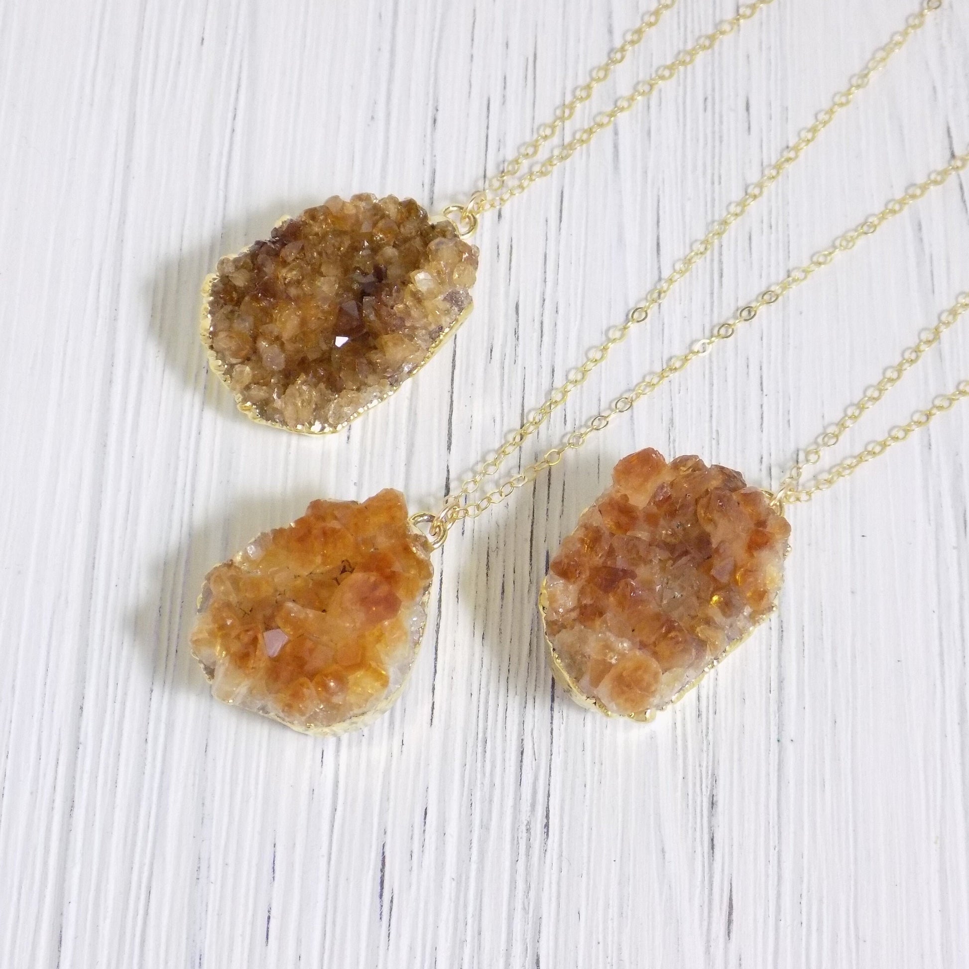 Raw Citrine Necklace, Citrine Crystal, Citrine Pendant, Gold Citrine, November Birthstone, Boho Statement Jewelry, R13-03