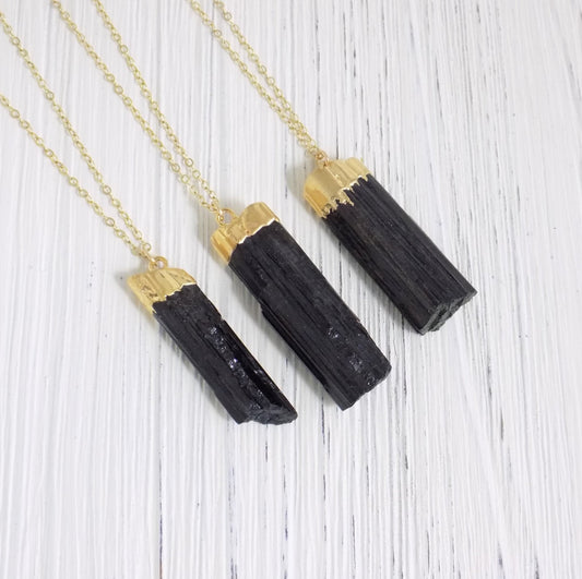 October Birthstone Necklace - Black Tourmaline Necklace