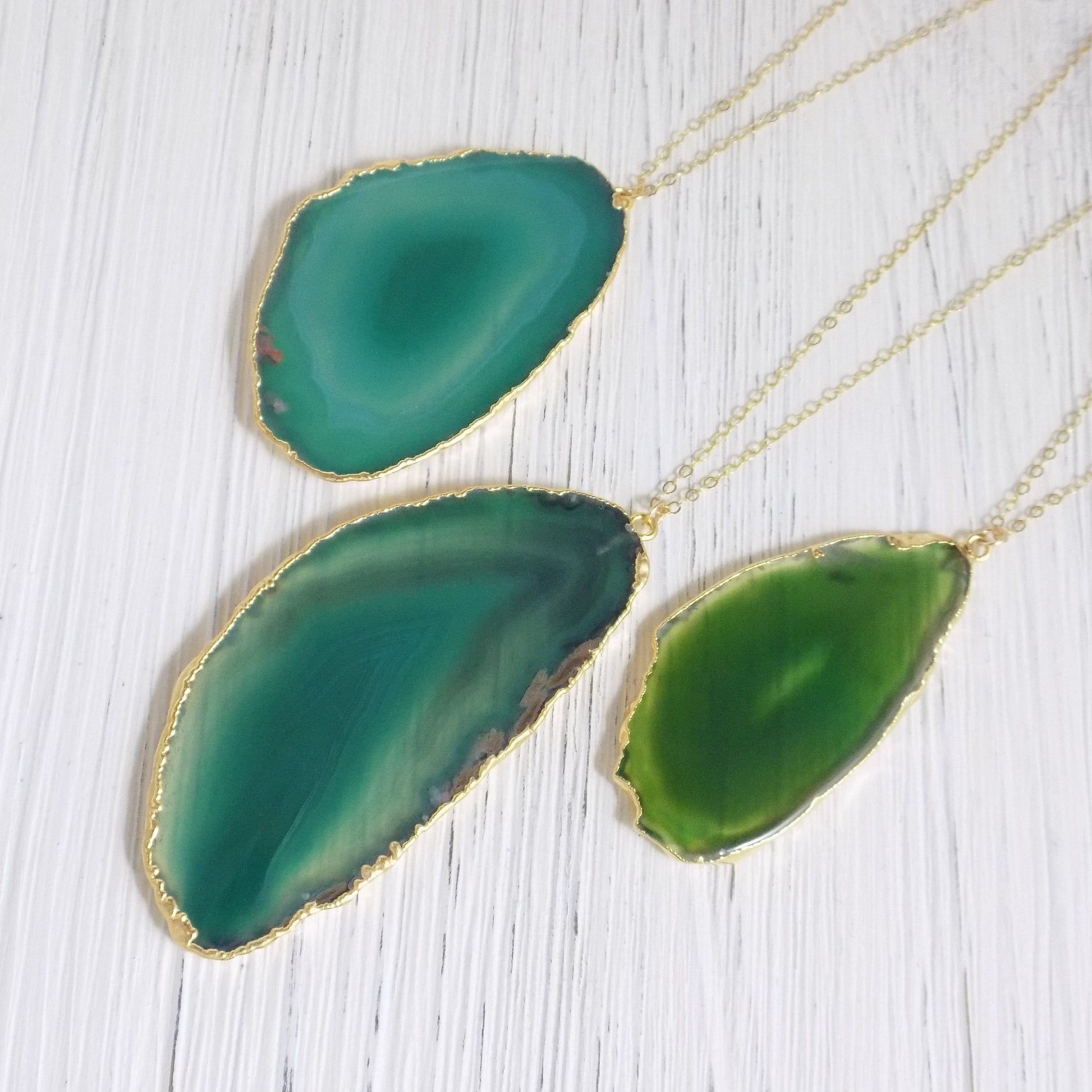 Agate Necklace, Green Agate, Slice Agate Pendant, Sliced Agate, Geode Necklace, Gold Layering, Boho, Unique Mothers Day Gift Women G13-256