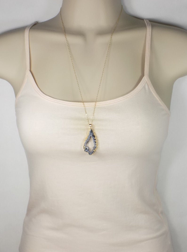 Unique Gifts For Women - Geode Necklace