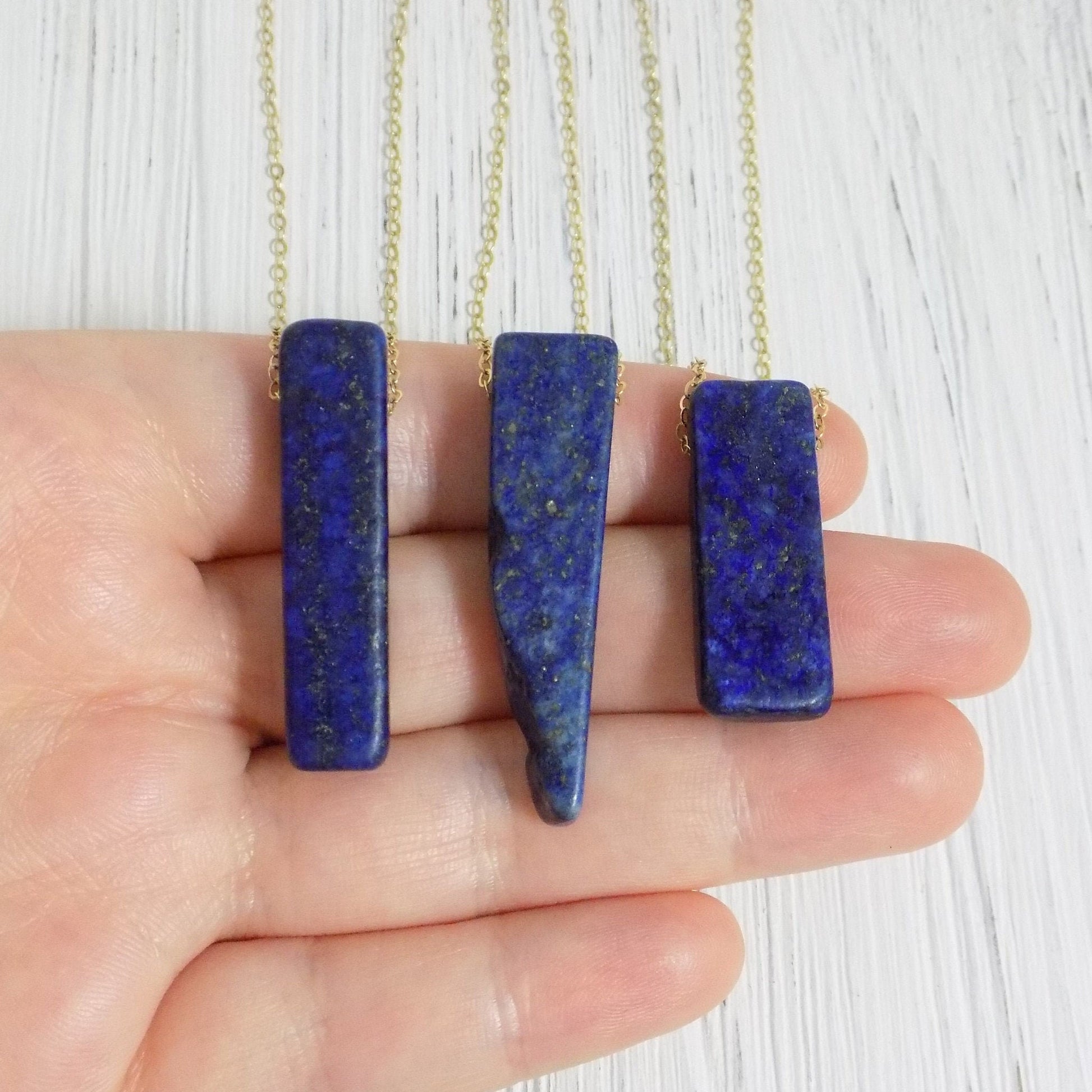 Lapis Necklace, Lapis Lazuli Necklace, Blue Stone Necklace, Gold OR Silver Layering Necklace, Large Pendant Necklace, Mom Gift Women, K1-37