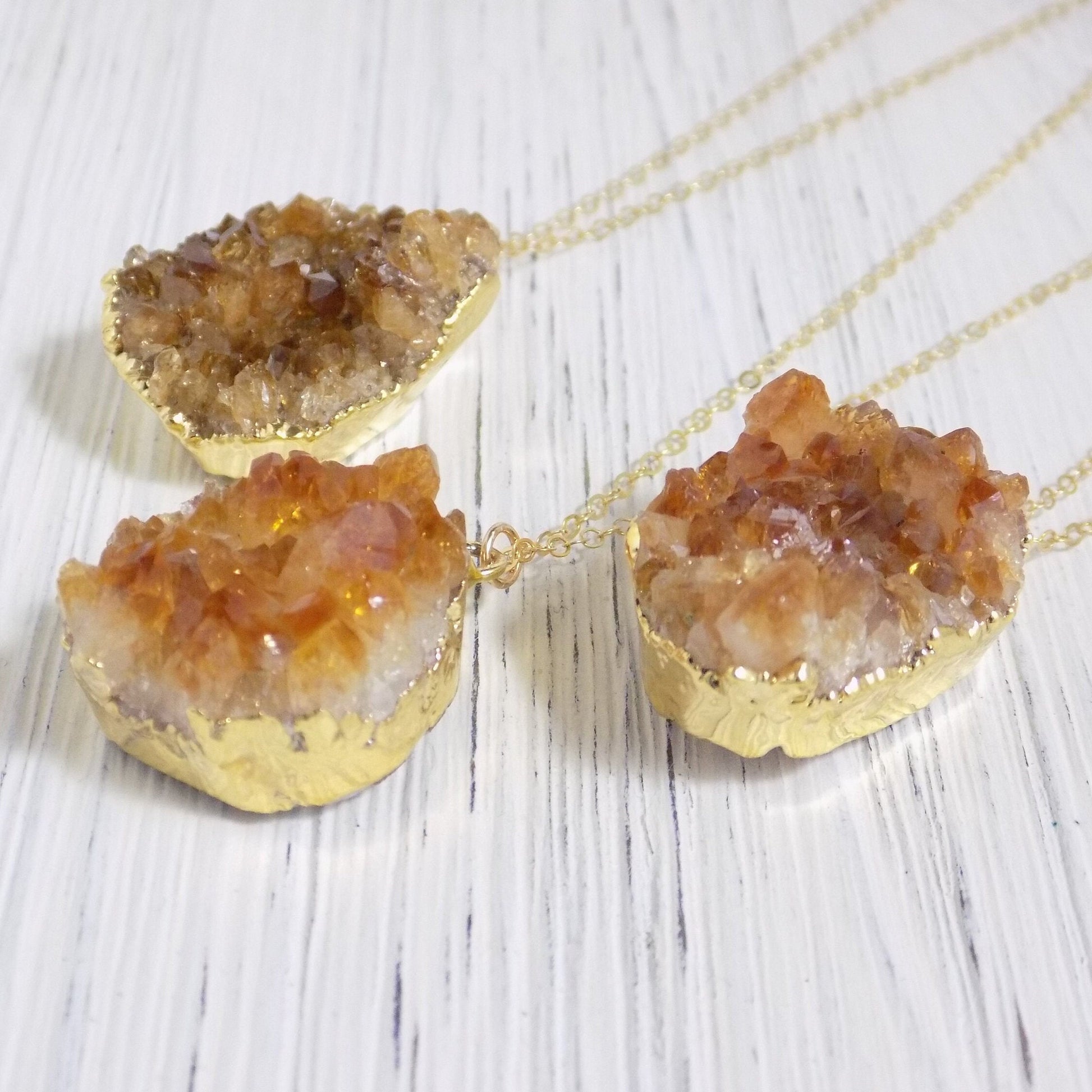 Raw Citrine Necklace, Citrine Crystal, Citrine Pendant, Gold Citrine, November Birthstone, Boho Statement Jewelry, R13-03