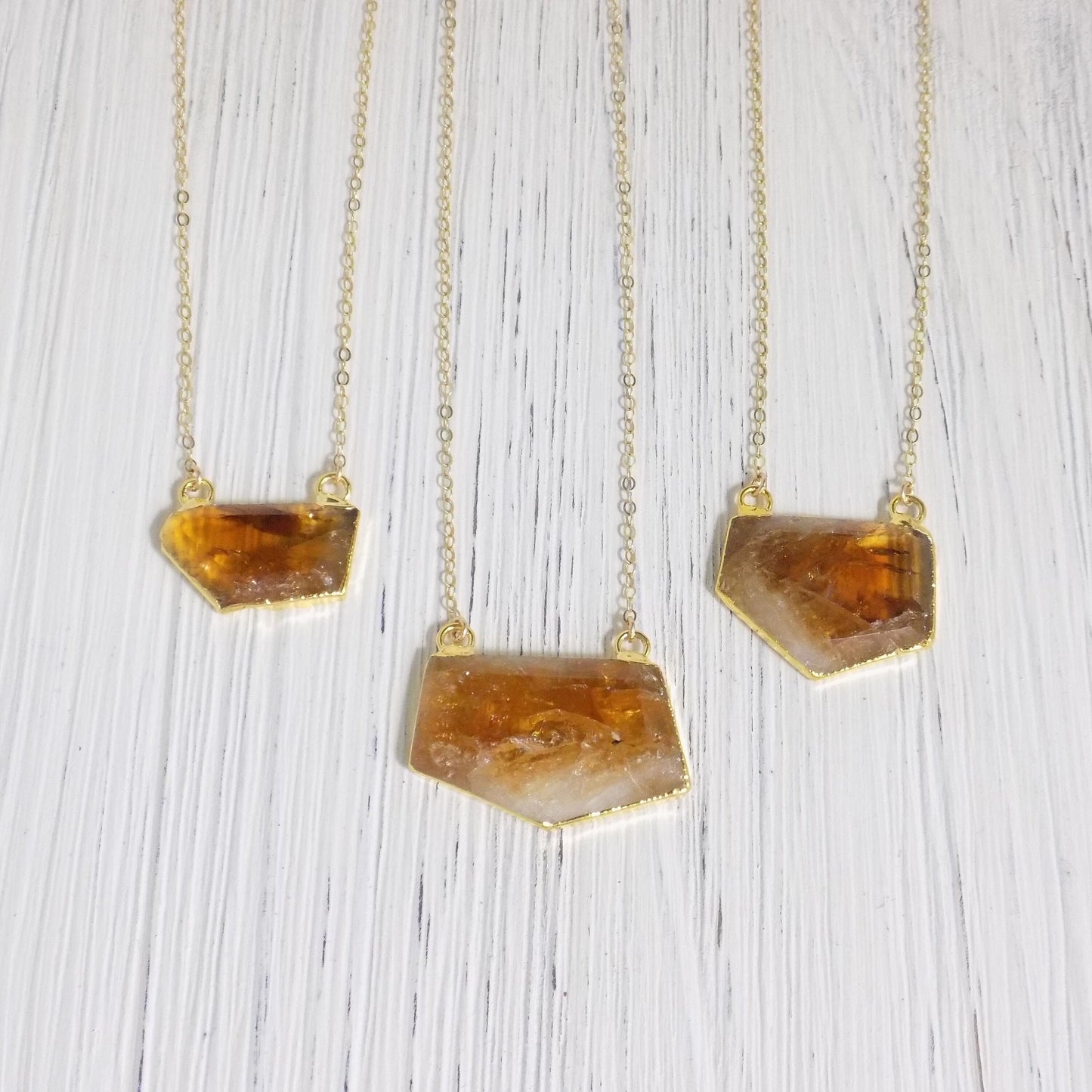 November Birthday Gift - Unique Citrine Necklace