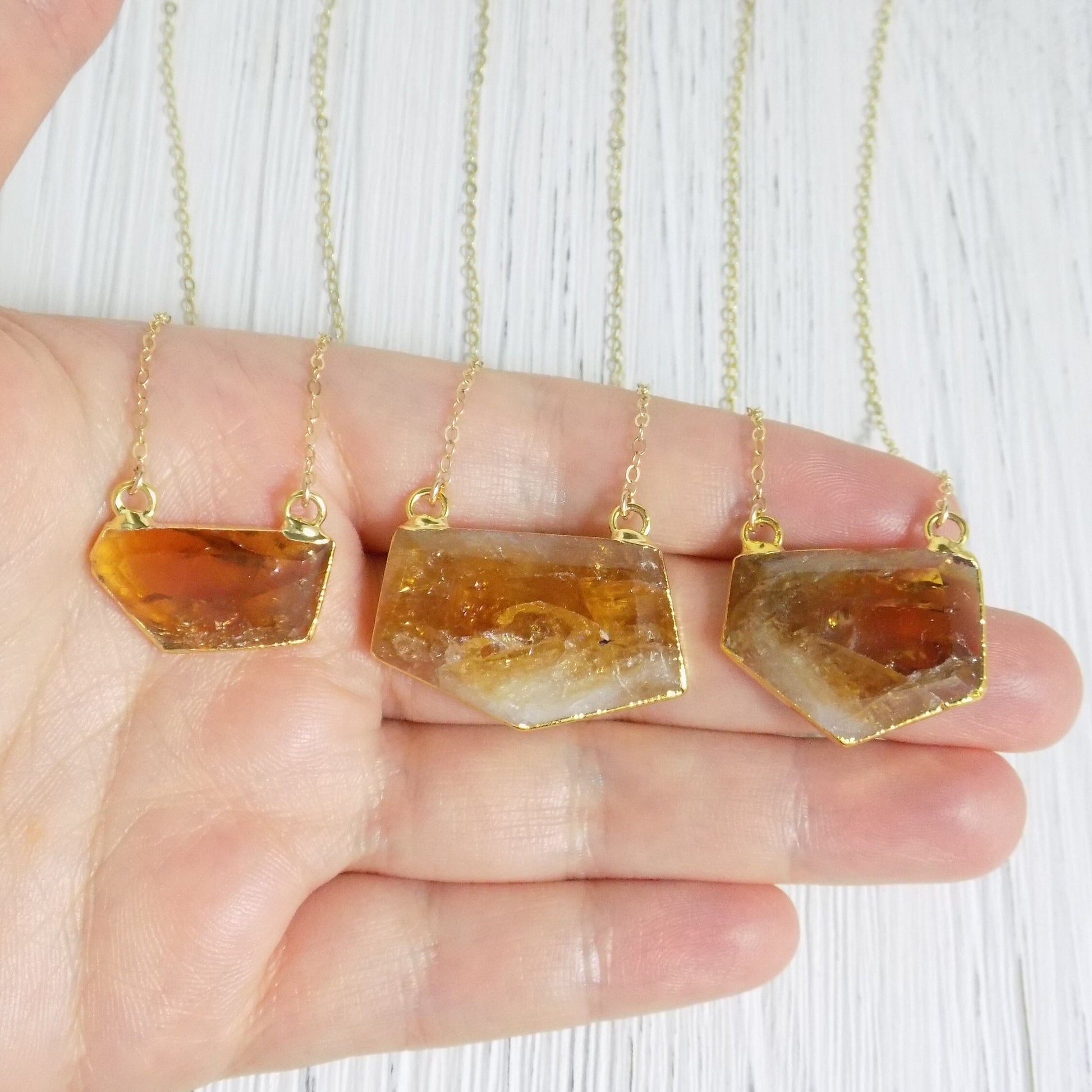 November Birthday Gift - Unique Citrine Necklace