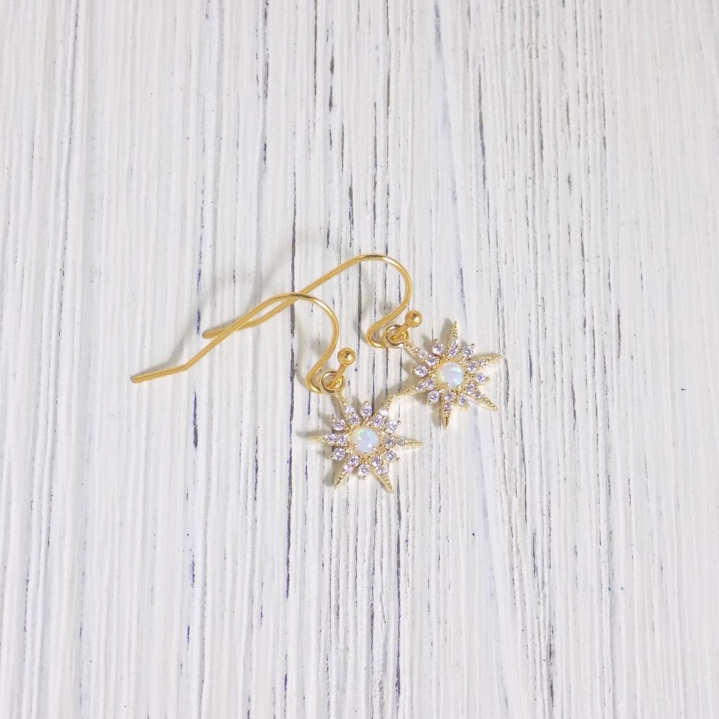 Opal Star Earrings - Gold Opal Earrings