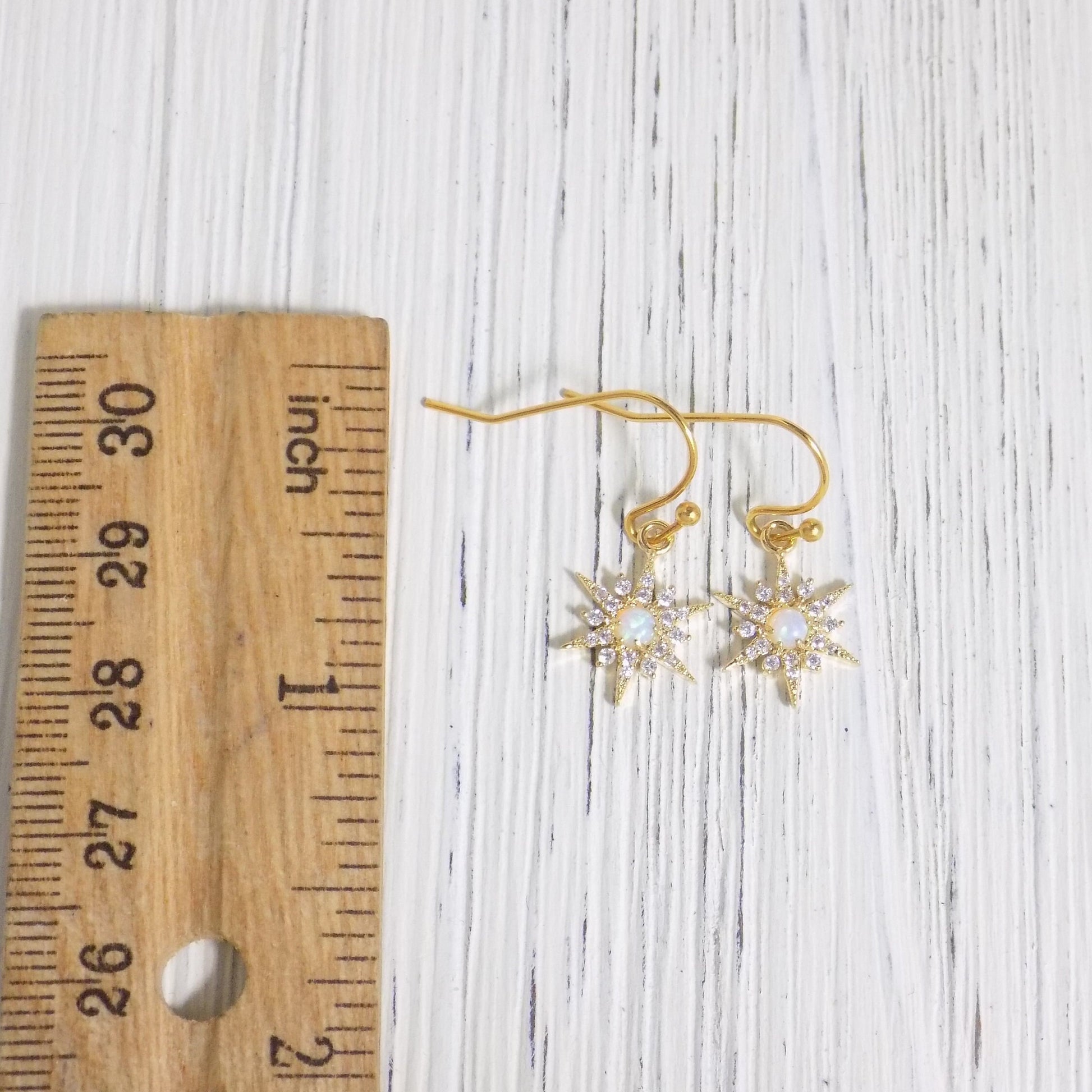 Opal Star Earrings - Gold Opal Earrings