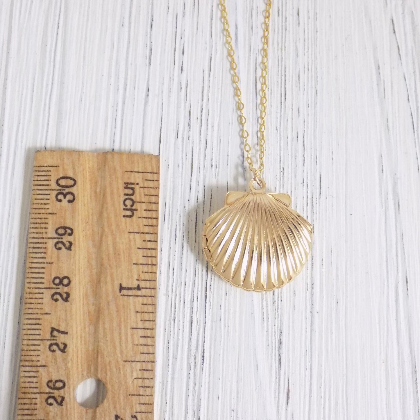 Shell Necklace - Gold Locket Necklace