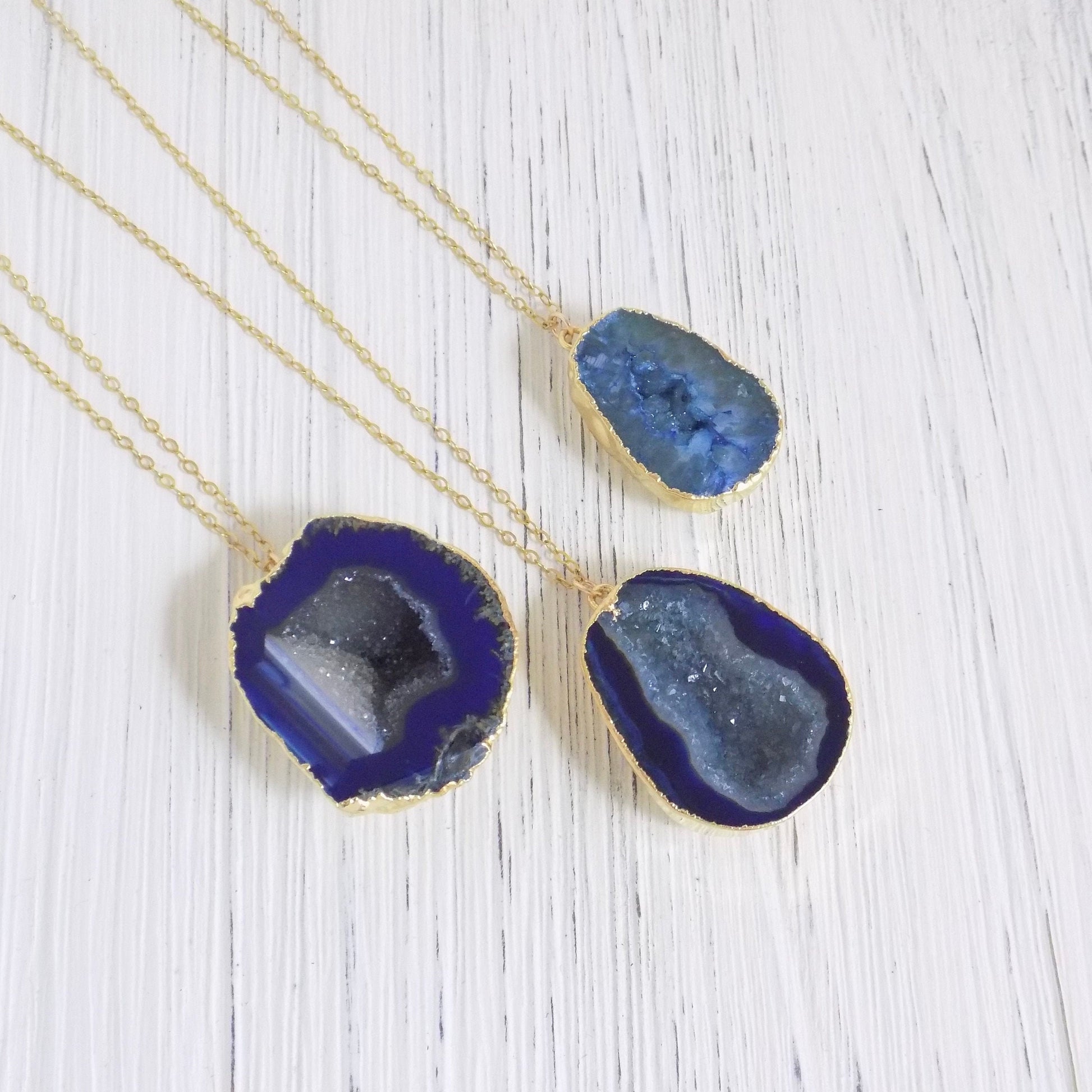 Bridesmaid Gift - Small Geode Necklace