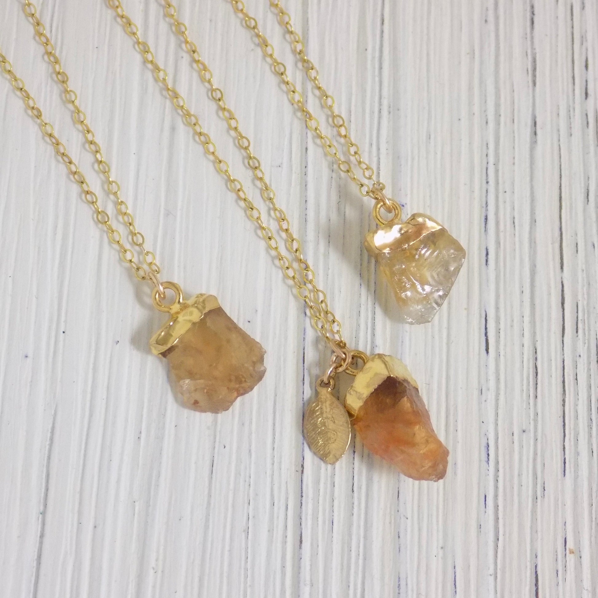 Raw Citrine Necklace - Personalized Citrine