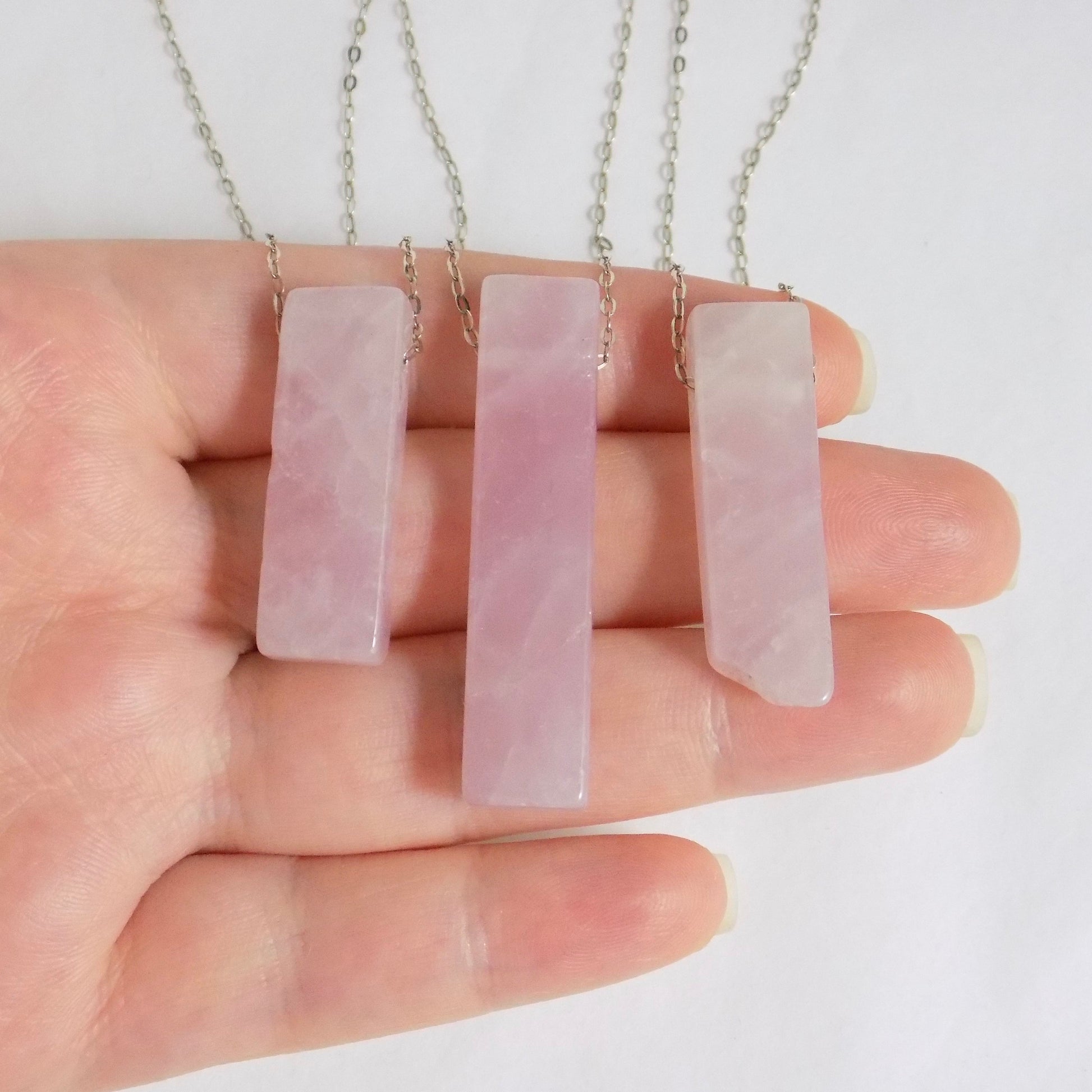 Rose Quartz Necklace, Raw Rose Quartz Necklace Light Pink Stone Necklace Gold OR Silver Layering Necklace Pendant Necklace Gift Women K4-02