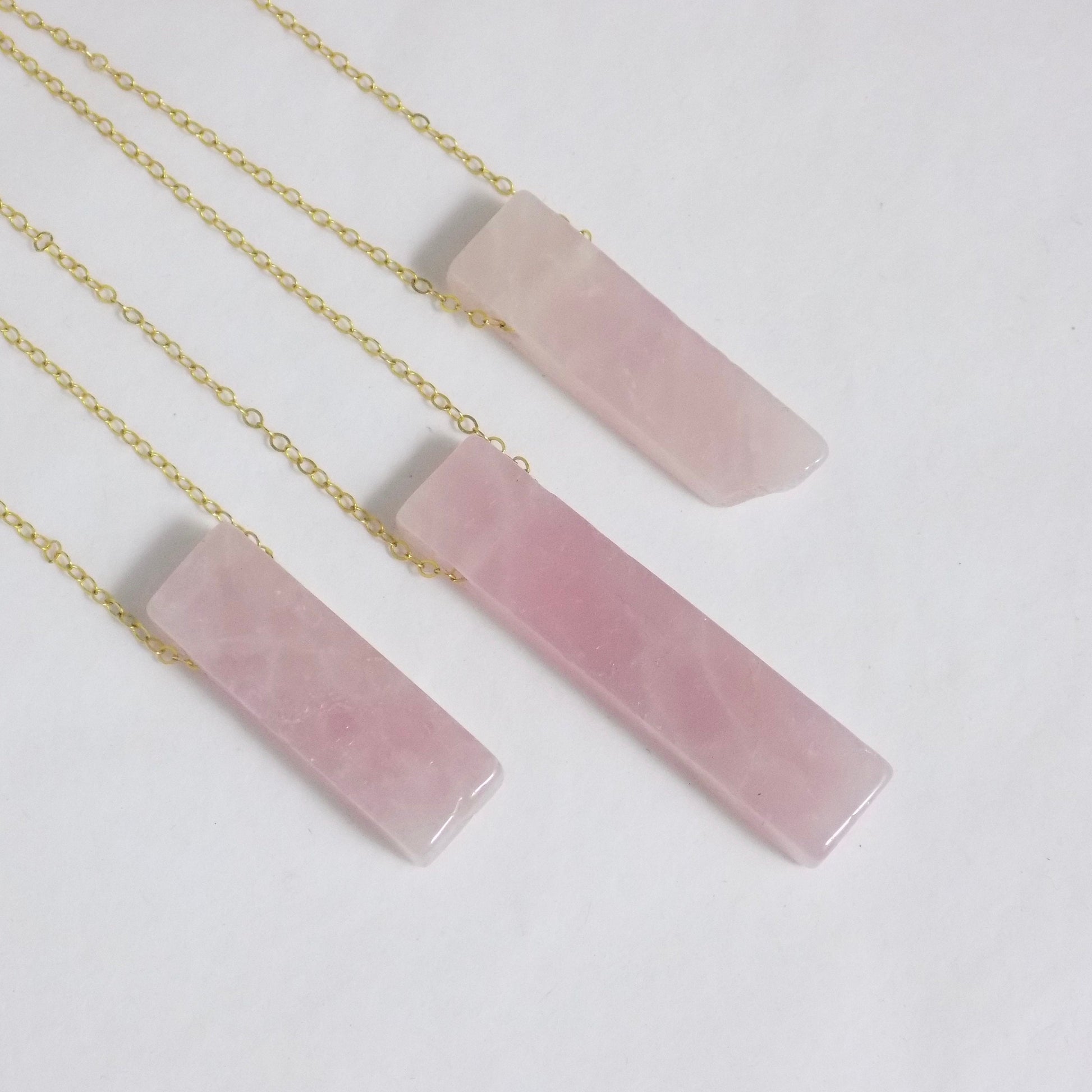 Christmas Gift, Rose Quartz Necklace, Rose Quartz Jewelry, Crystal Point, Light Pink Stone, Gold Or Silver Layer, Wife Gift Women K4-01