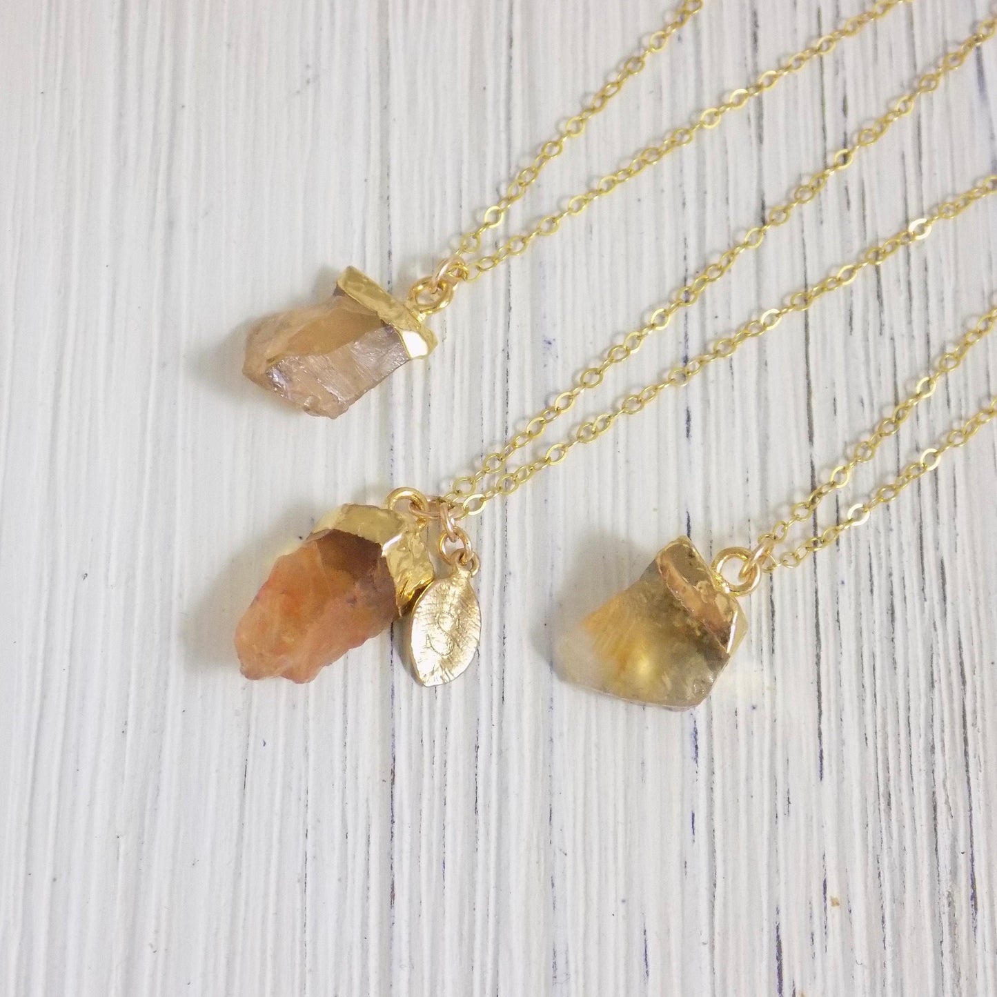 Raw Citrine Necklace - Personalized Citrine