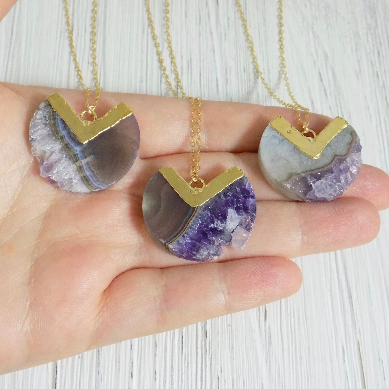 Unique Gift - Boho Amethyst Necklace