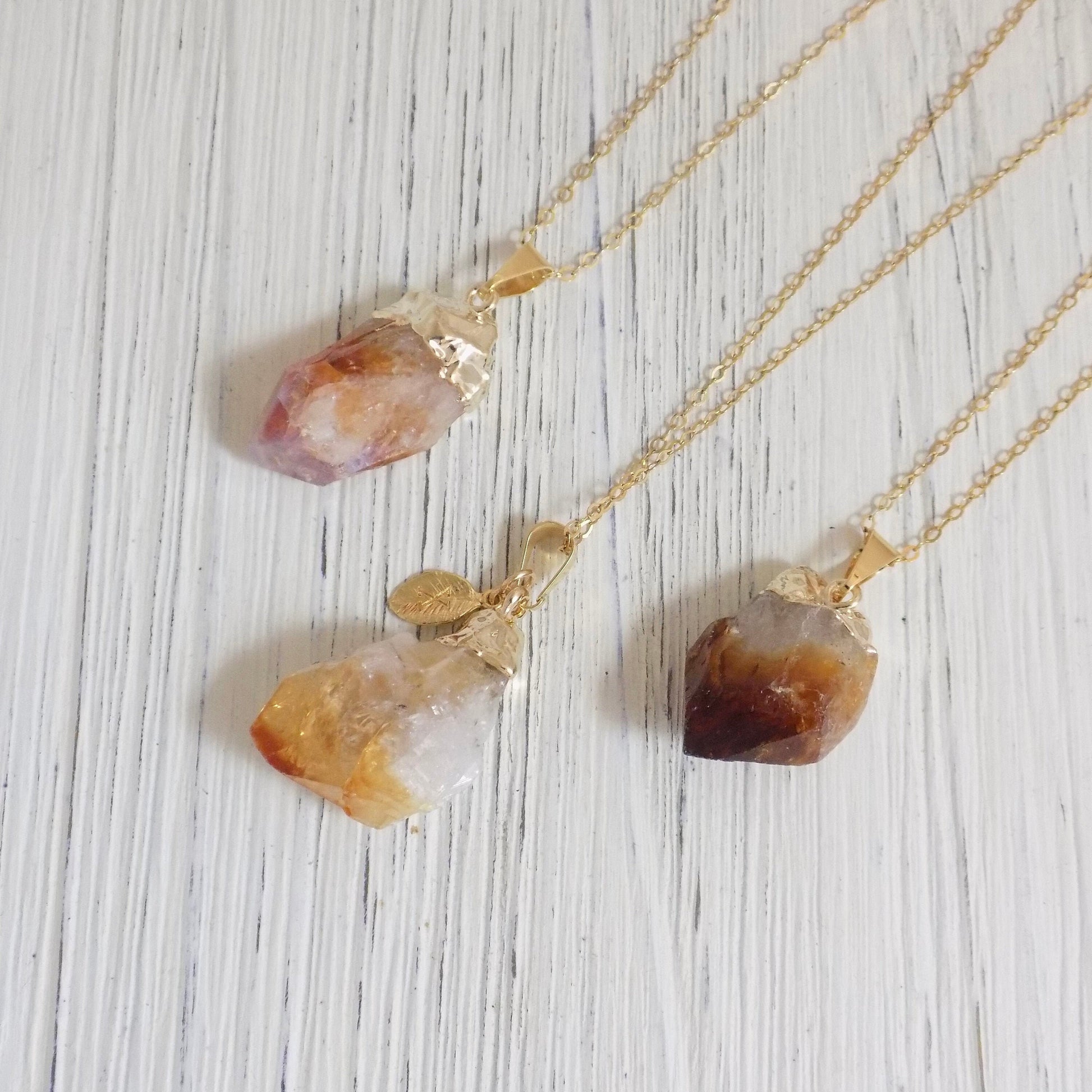 Boho Citrine Necklace Gold - Personalized Citrine Crystal Pendant - November Birthstone Jewelry - November Birthday Gift For Her