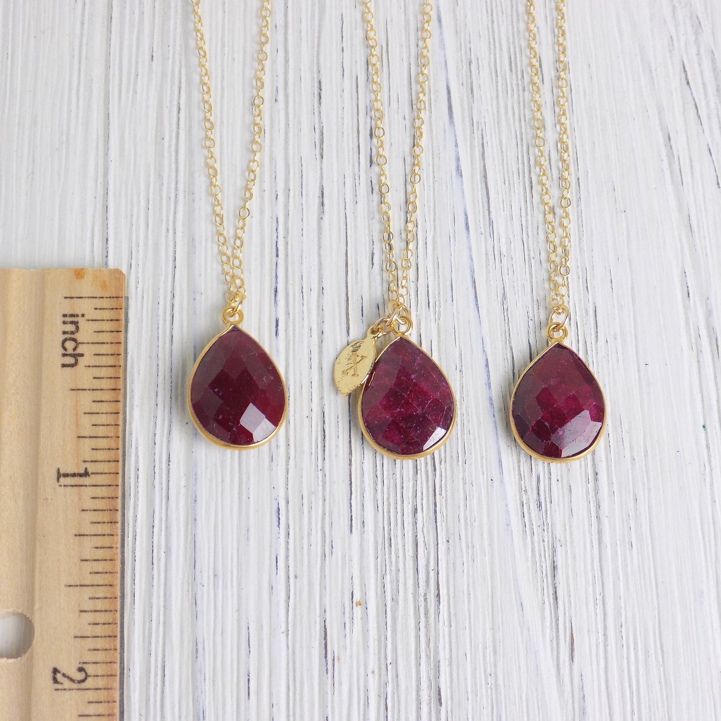 July Birthstone Necklace - Personalized Ruby Necklace