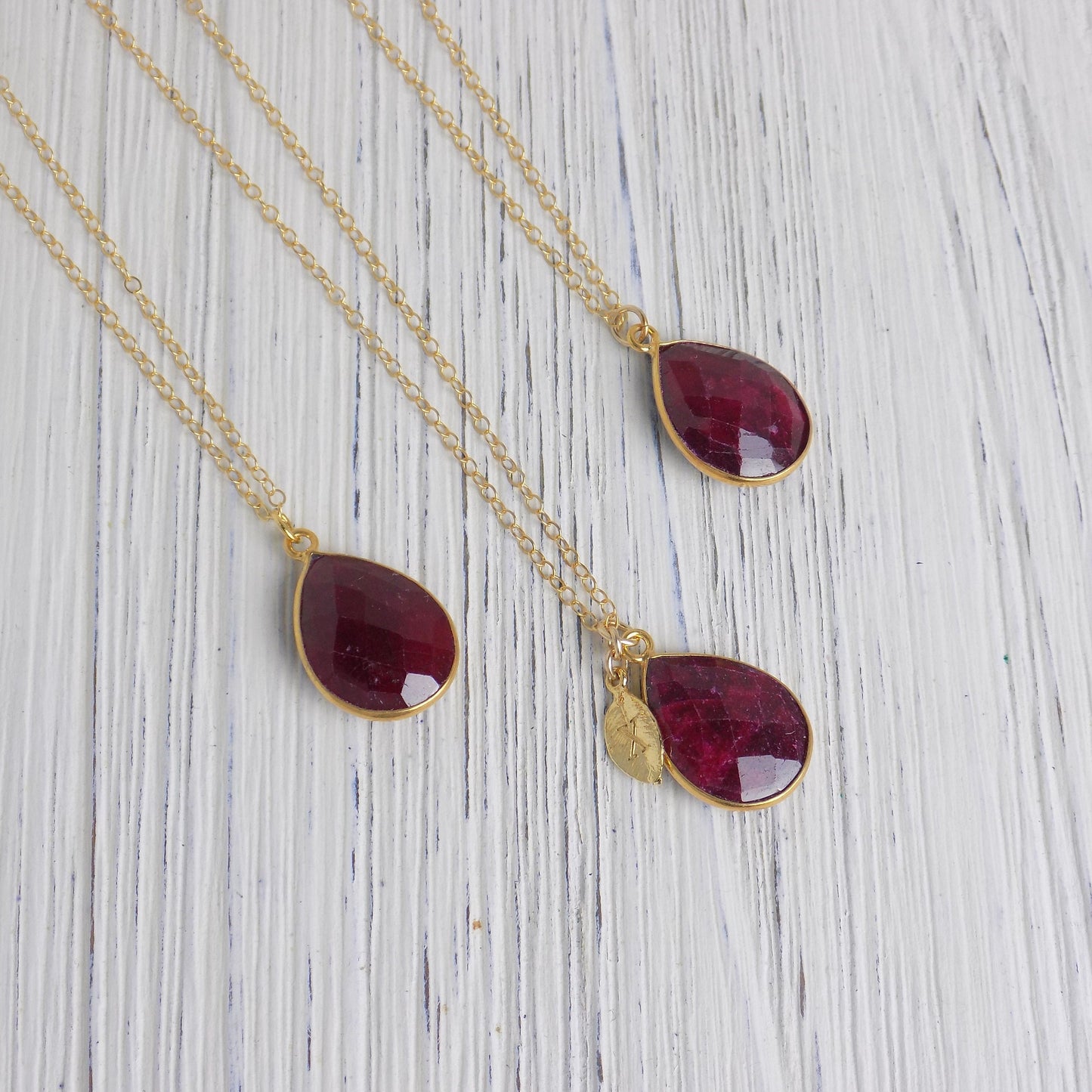 July Birthstone Necklace - Personalized Ruby Necklace