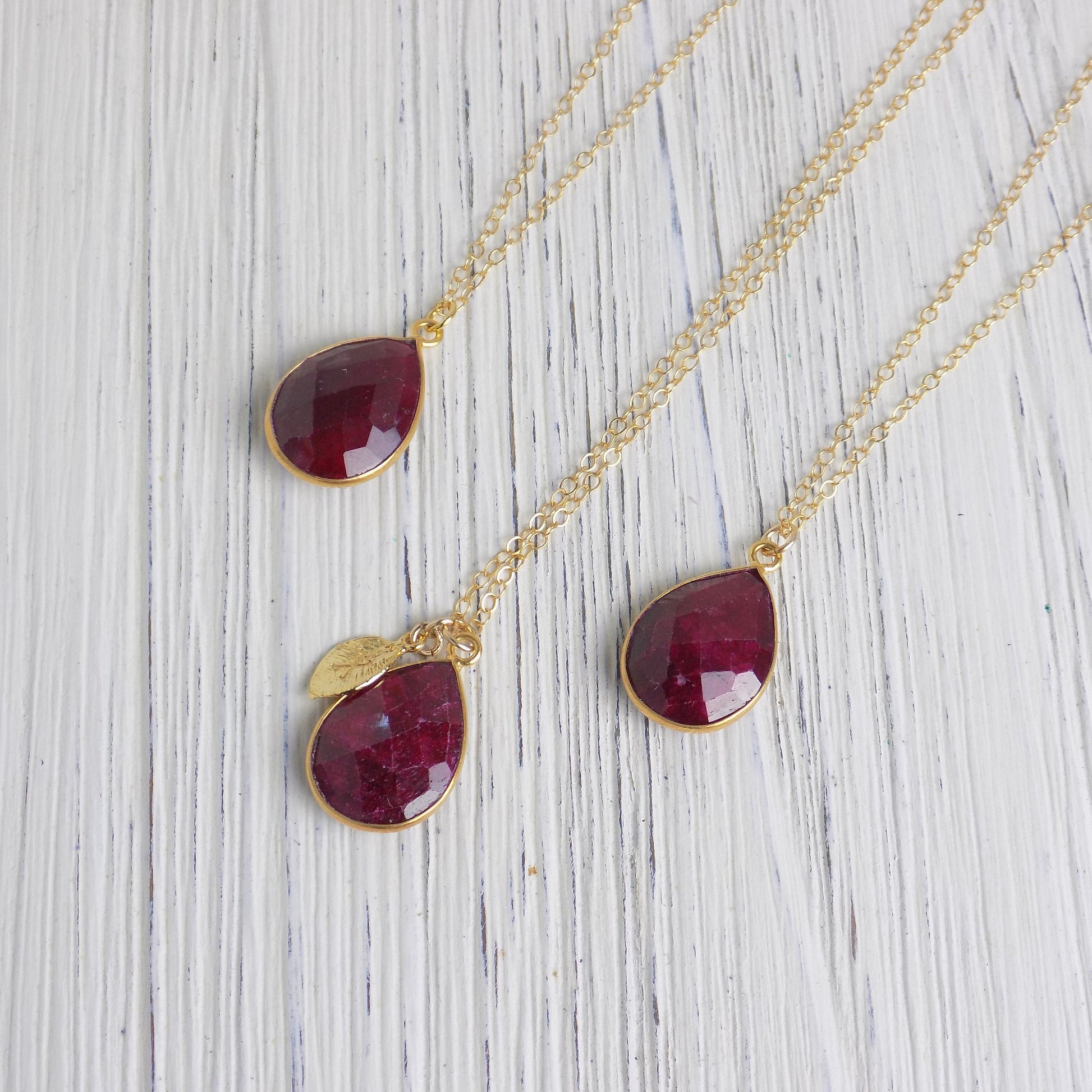 July Birthstone Necklace - Personalized Ruby Necklace