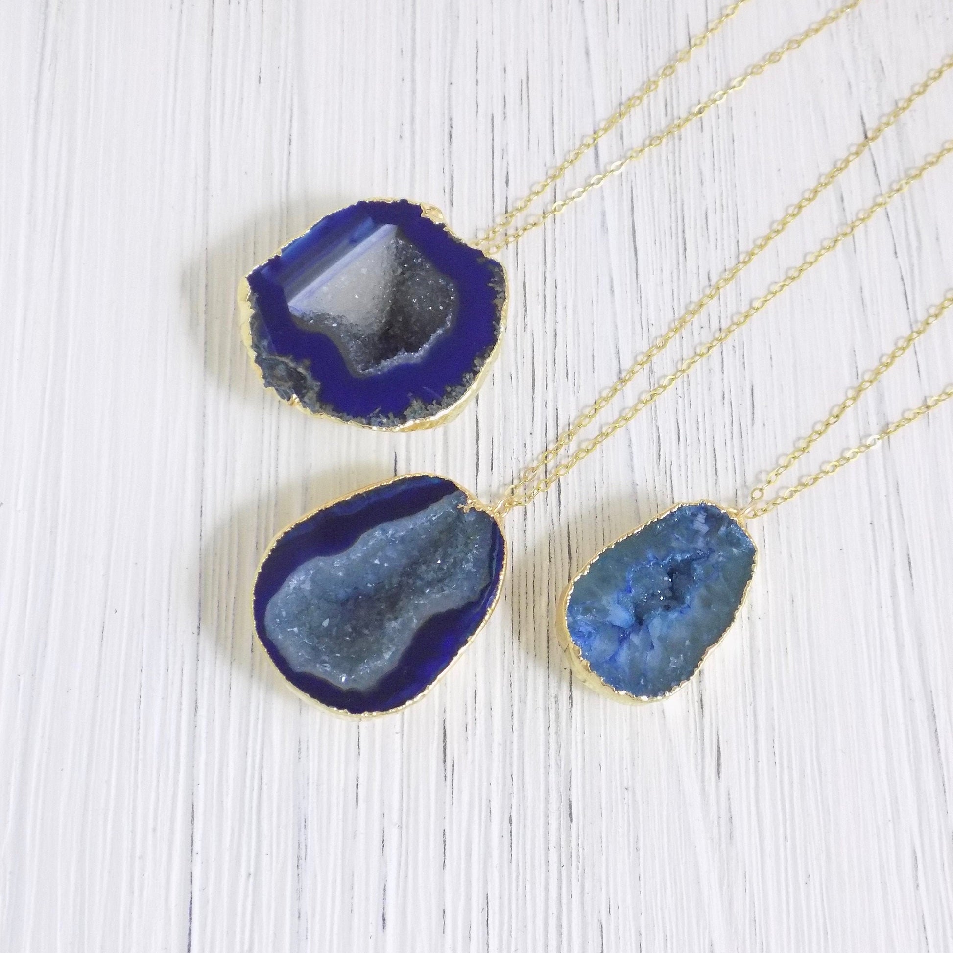 Bridesmaid Gift - Small Geode Necklace