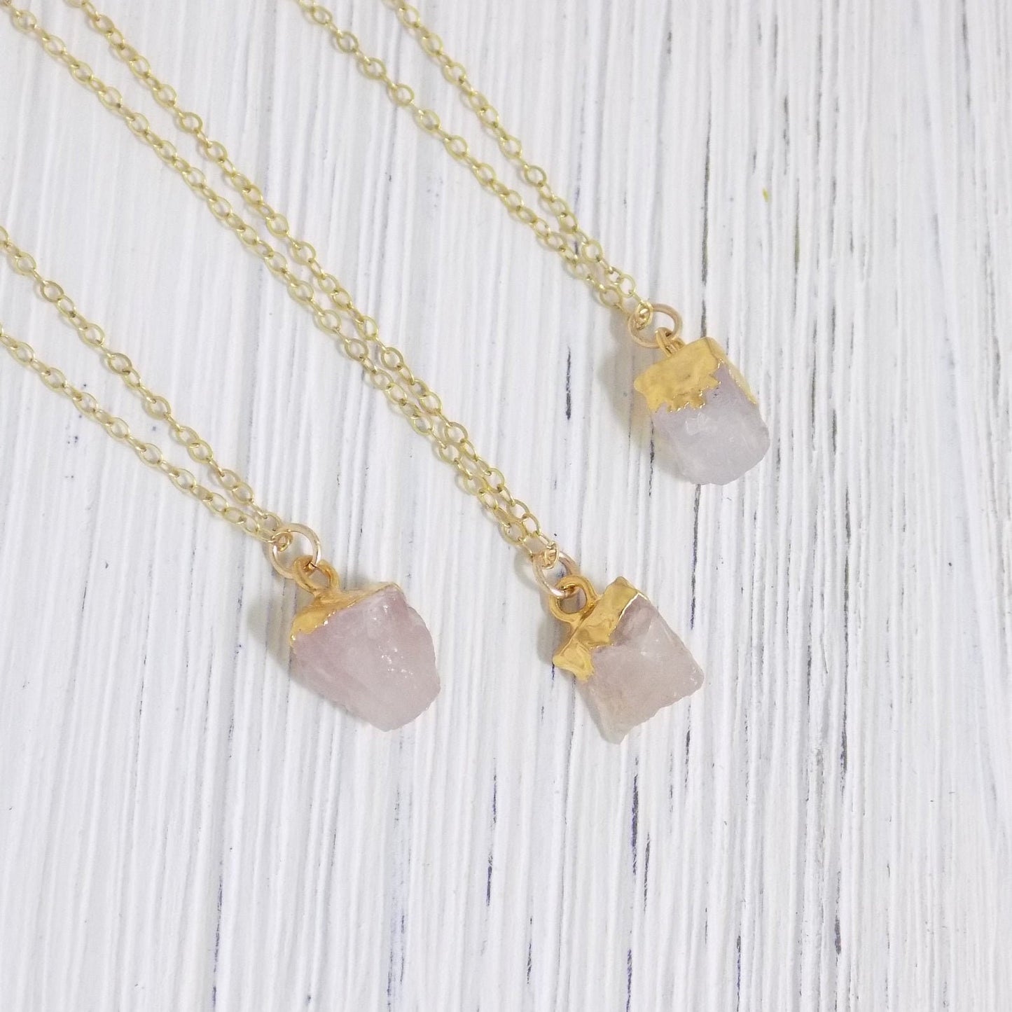 Gift Women, Rose Quartz Necklace, Rose Quartz Jewelry, Raw Rose Quartz, Personalized Custom Initial, Healing Crystal M5-420