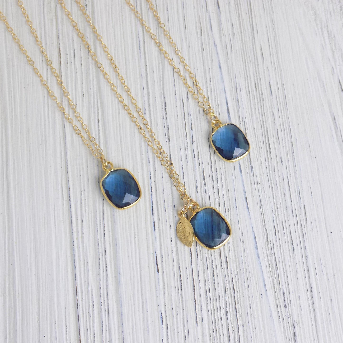 Bridesmaid Gift, Personalized Iolite Necklace Gold, Blue Crystal Necklace, Mothers Day Gift For Mom, M5-380