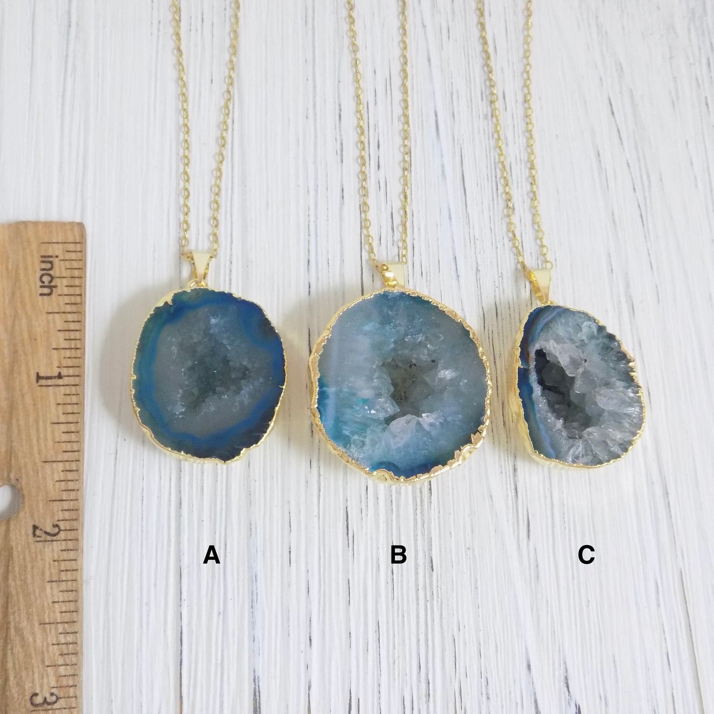 Small Geode Necklace - Teal Geode