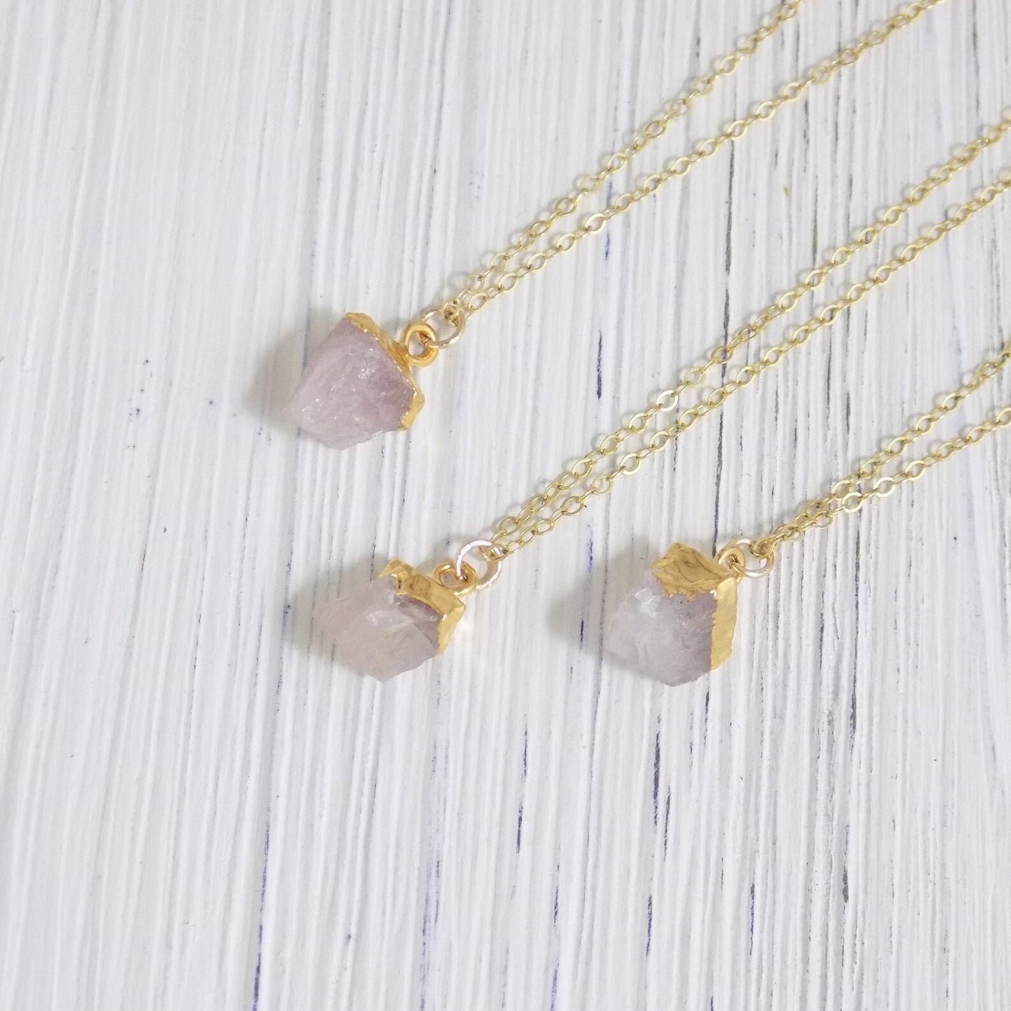 Gift Women, Rose Quartz Necklace, Rose Quartz Jewelry, Raw Rose Quartz, Personalized Custom Initial, Healing Crystal M5-420