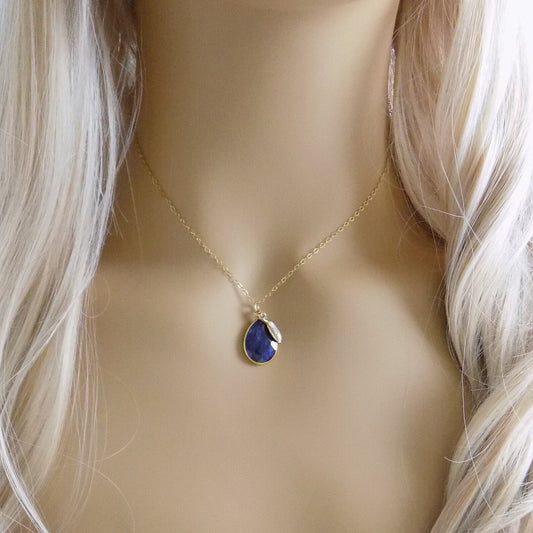 September Birthstone - Blue Sapphire Necklace