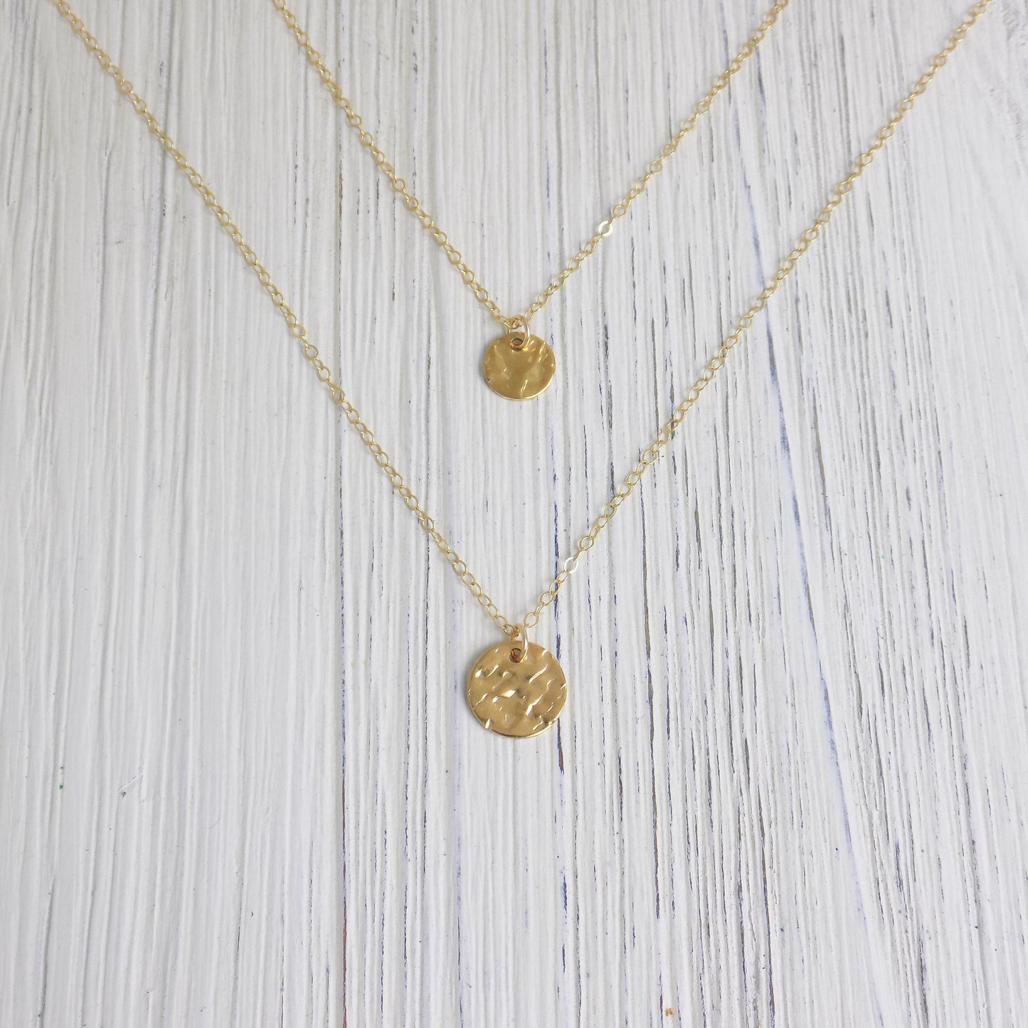 Gold Disc Necklace Set - Gold Layered Necklace