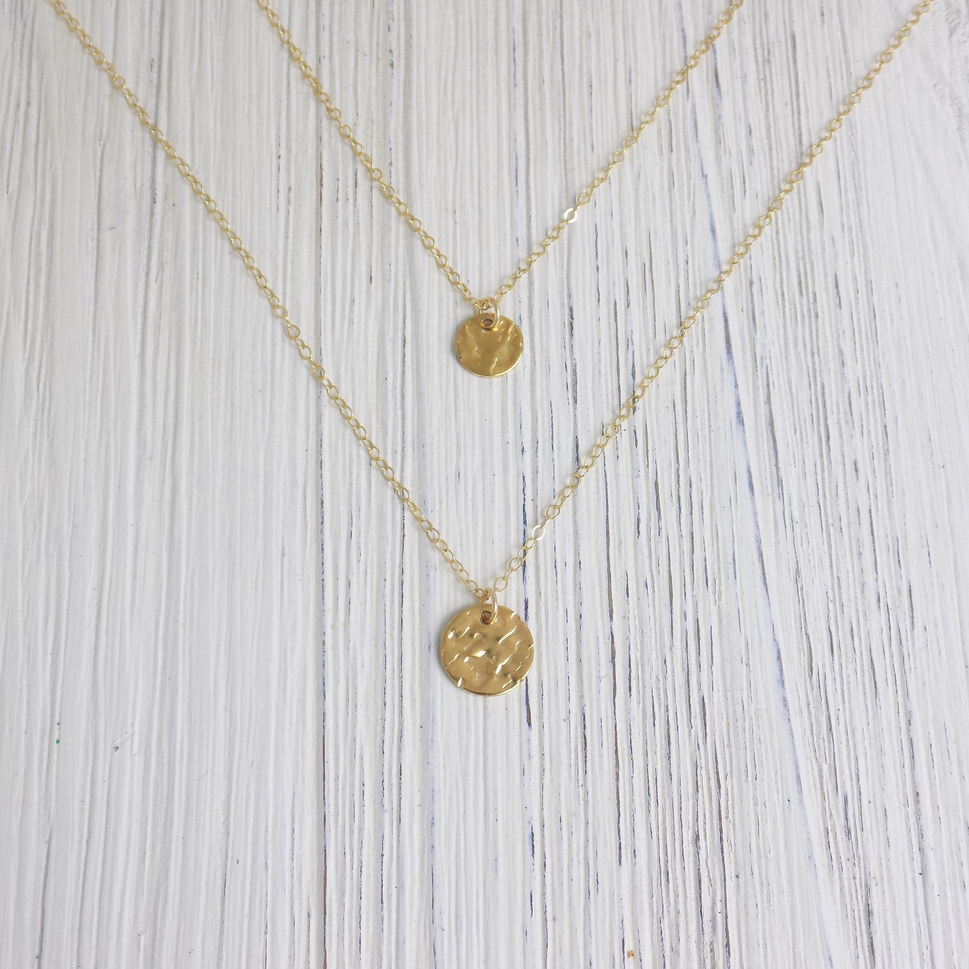 Gold Disc Necklace Set - Gold Layered Necklace