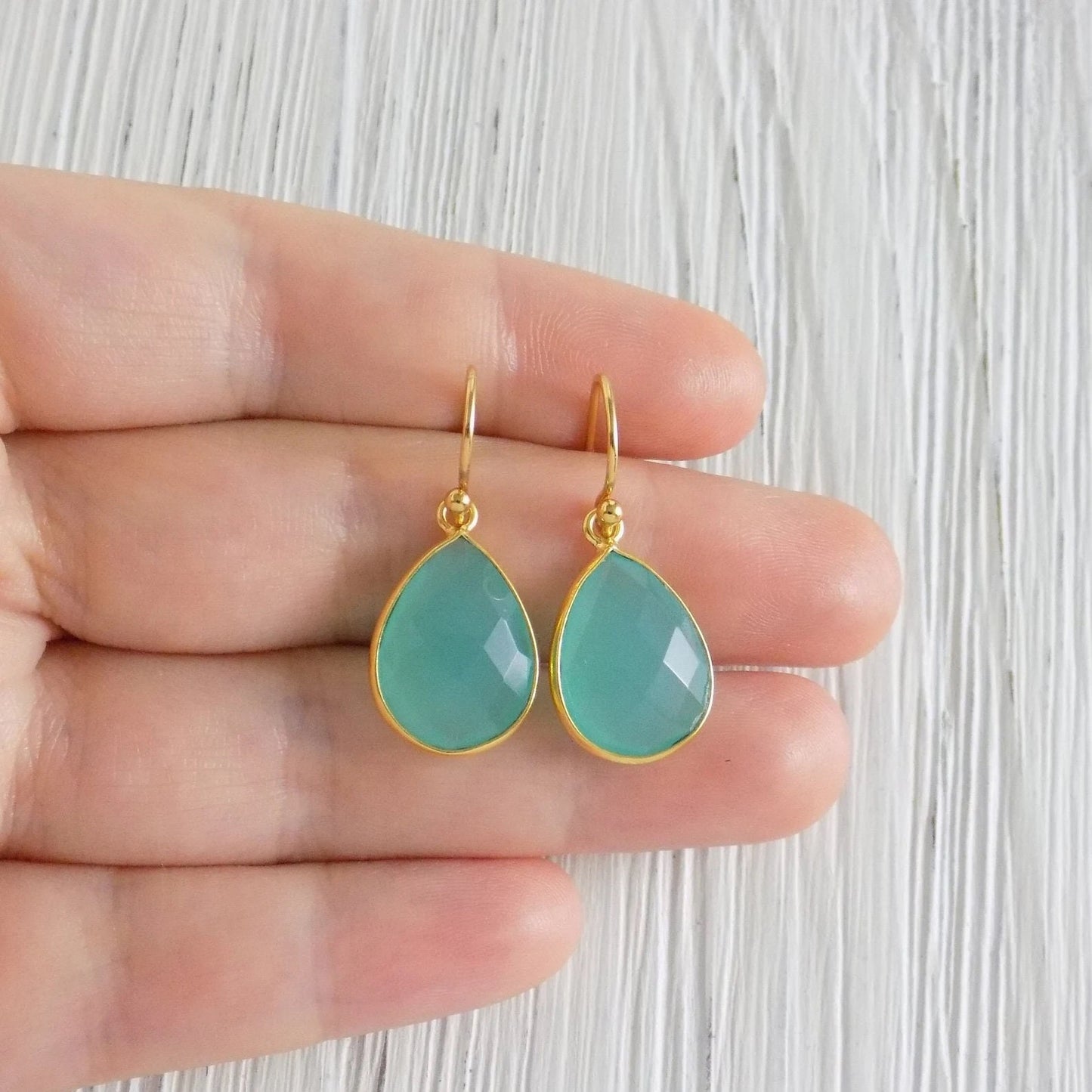 Aqua Chalcedony Earrings - Turquoise Earrings