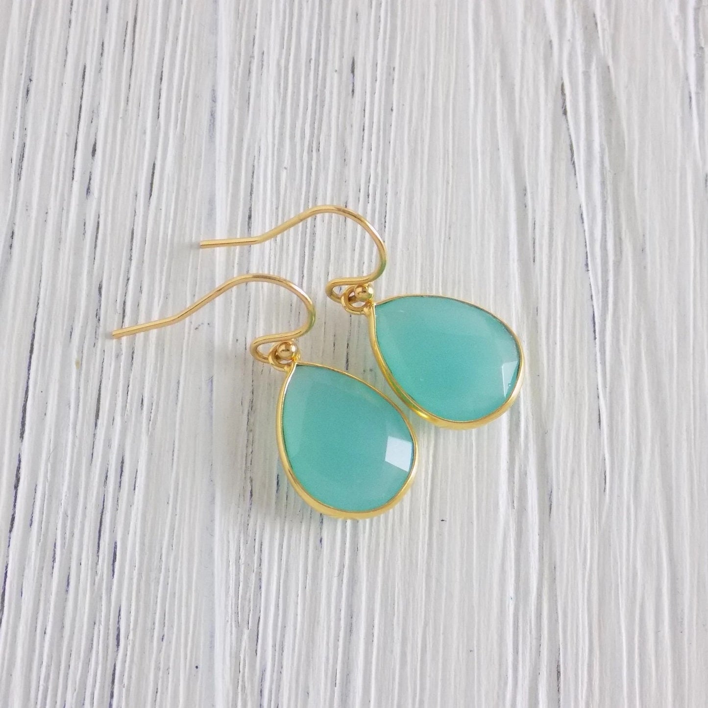 Aqua Chalcedony Earrings - Turquoise Earrings