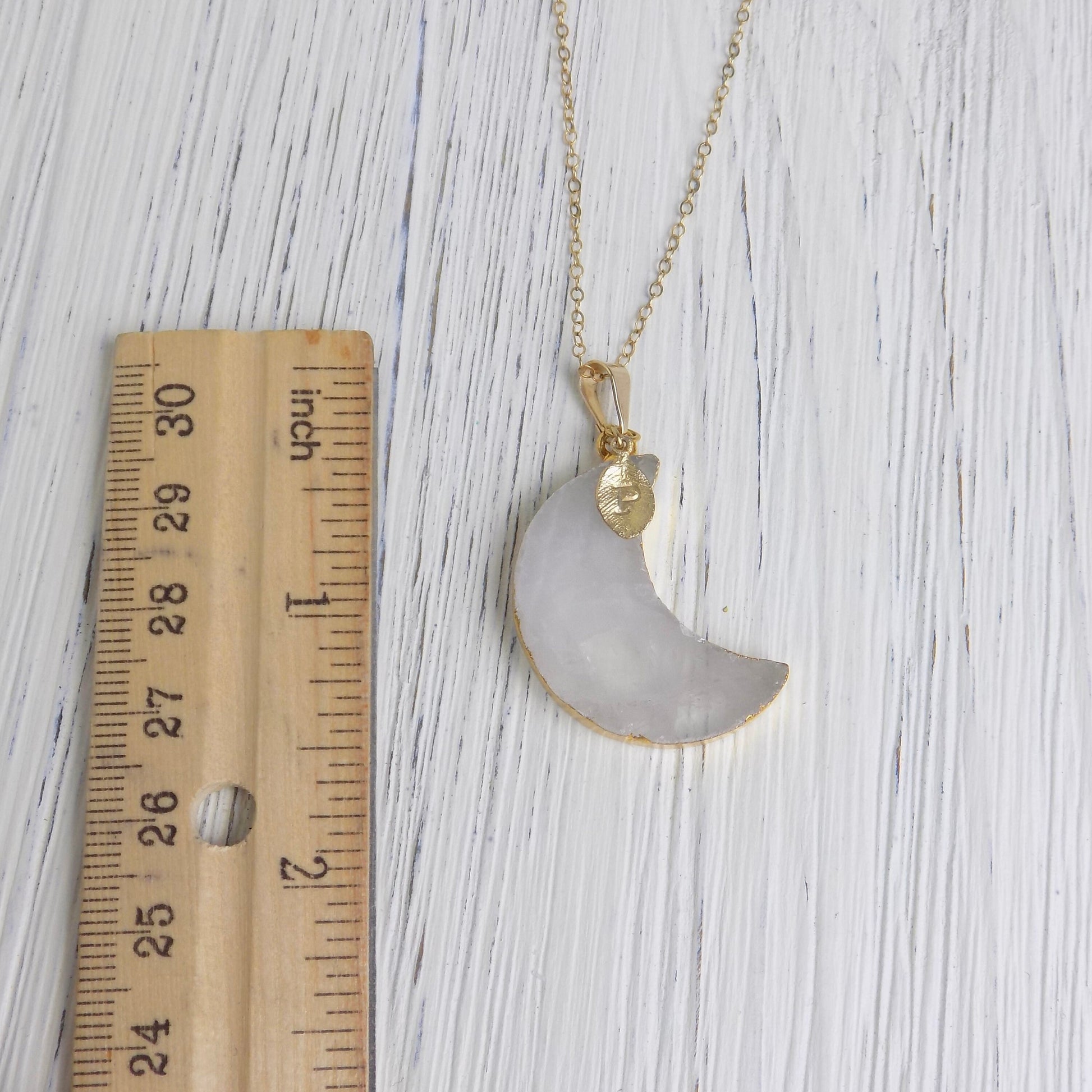 Boho Moon Necklace Gold, Crescent Moon Pendant, Personalized Custom Initial, Christmas Gift For Best Friend, R14-26