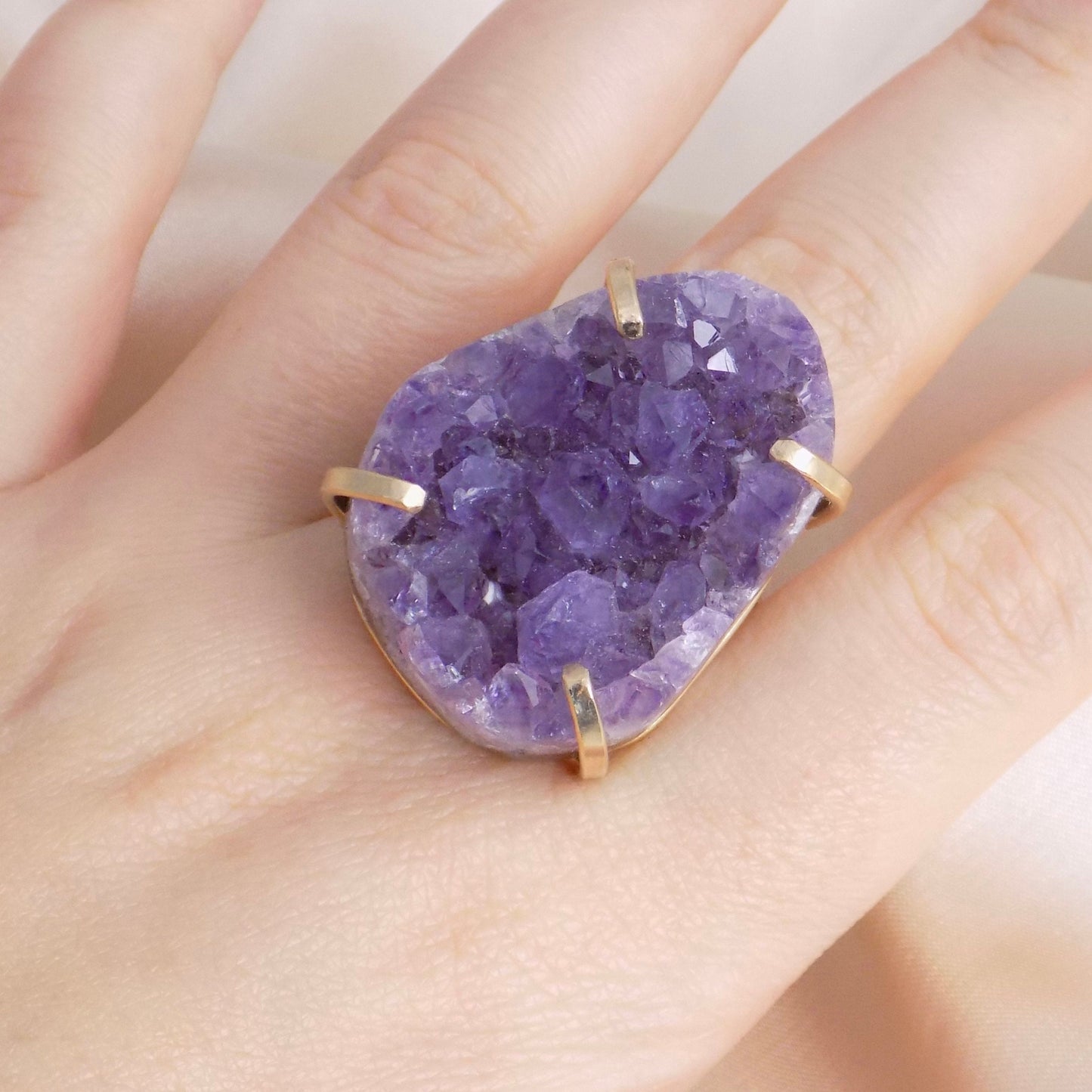 Raw Amethyst Ring - Crystal Ring