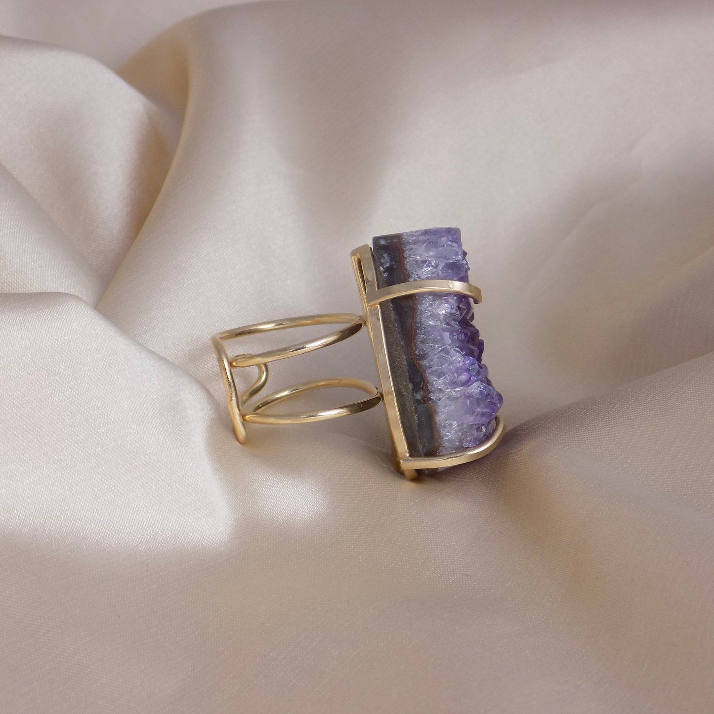 Raw Amethyst Ring - Crystal Ring