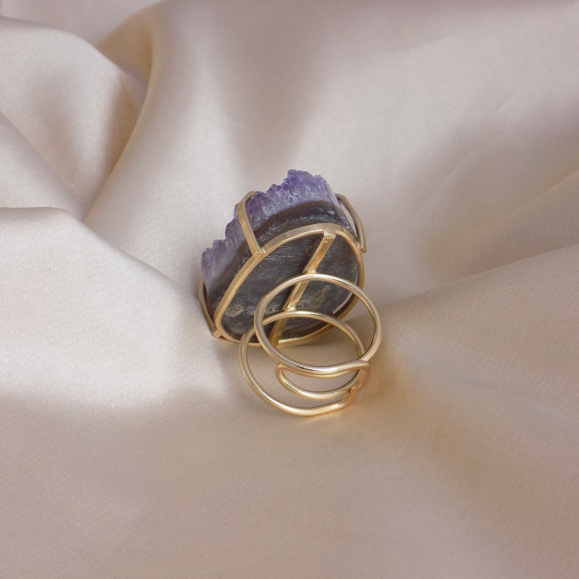 Raw Amethyst Ring - Crystal Ring