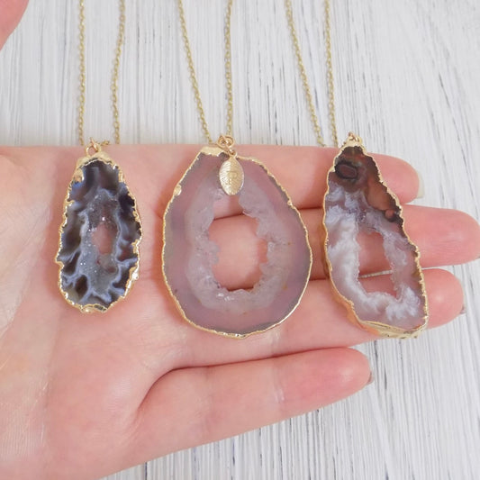 Unique Gifts For Women - Geode Necklace