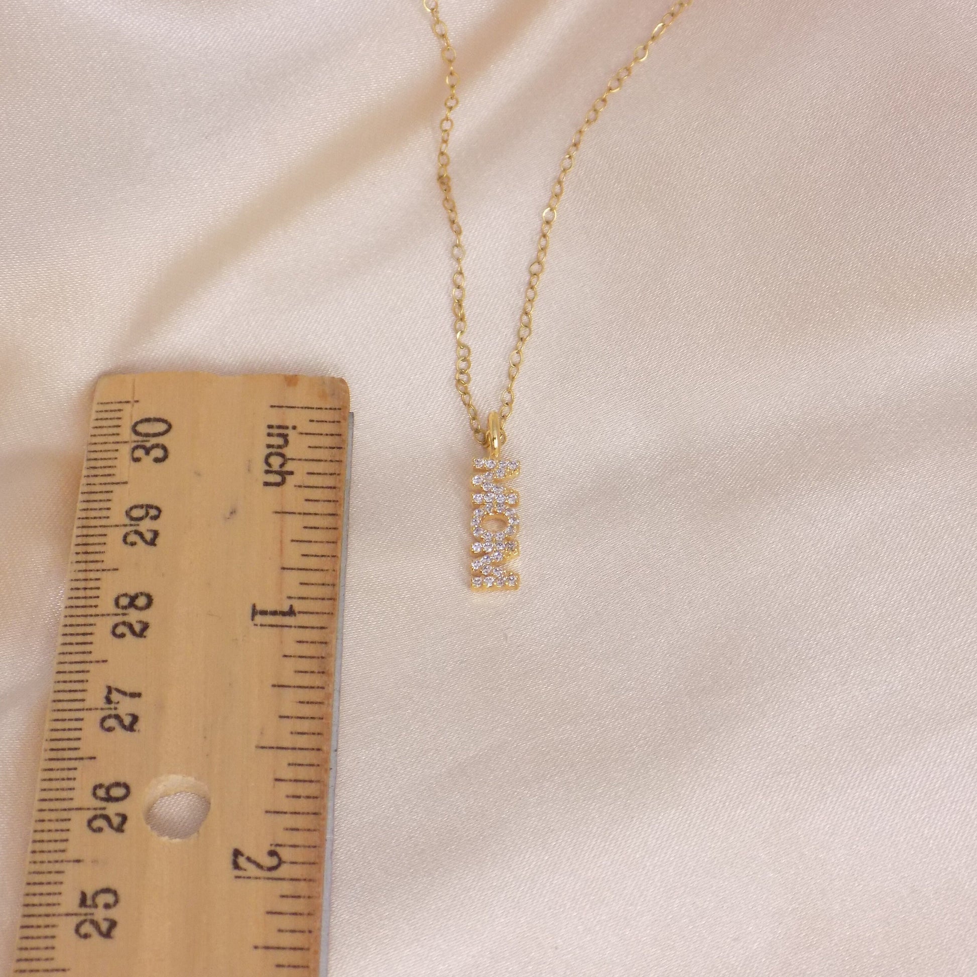 Mom Necklace Gold - Cubic Zirconia Layering Necklace Simple Trendy - Gift For Mother - M7-166