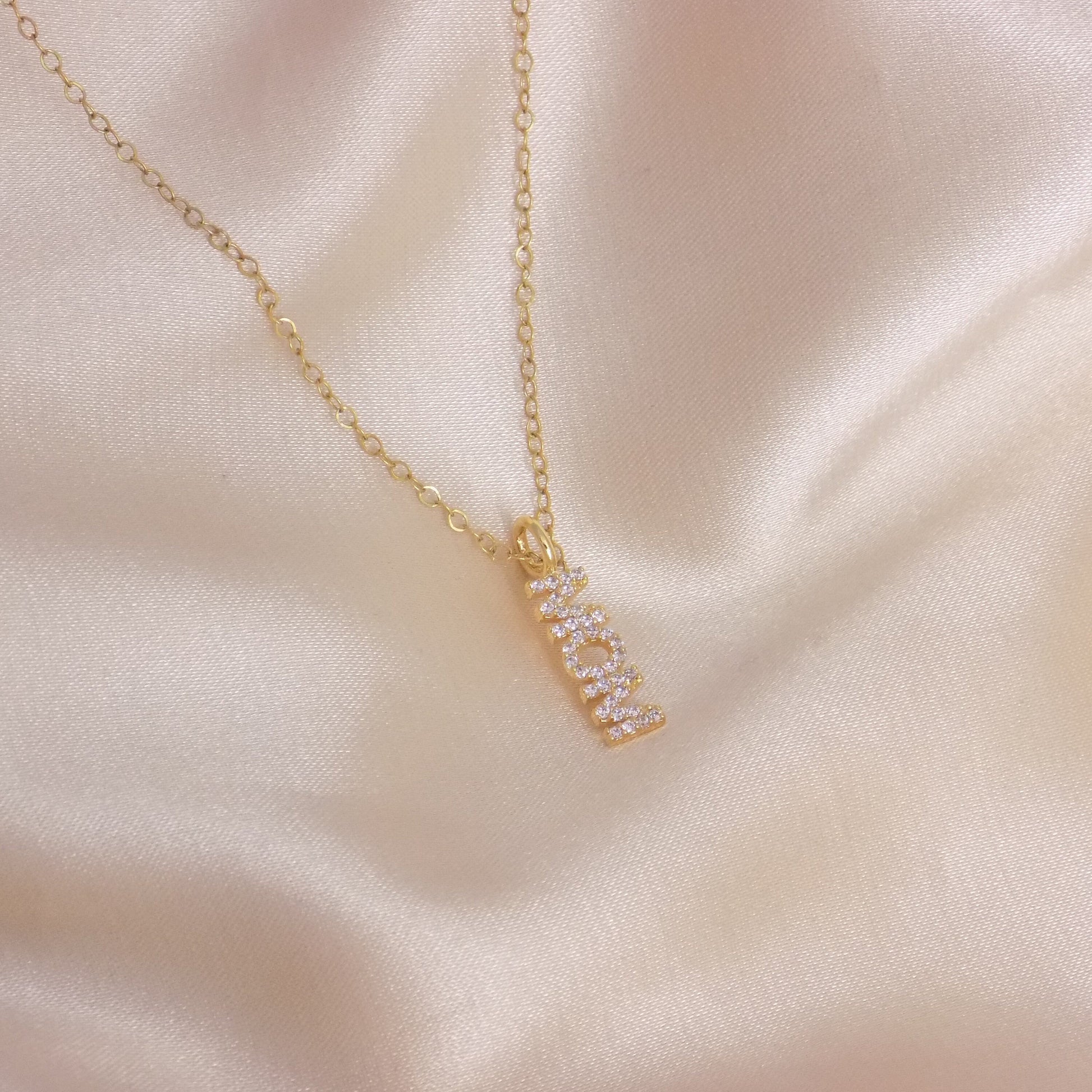 Mom Necklace Gold - Cubic Zirconia Layering Necklace Simple Trendy - Gift For Mother - M7-166