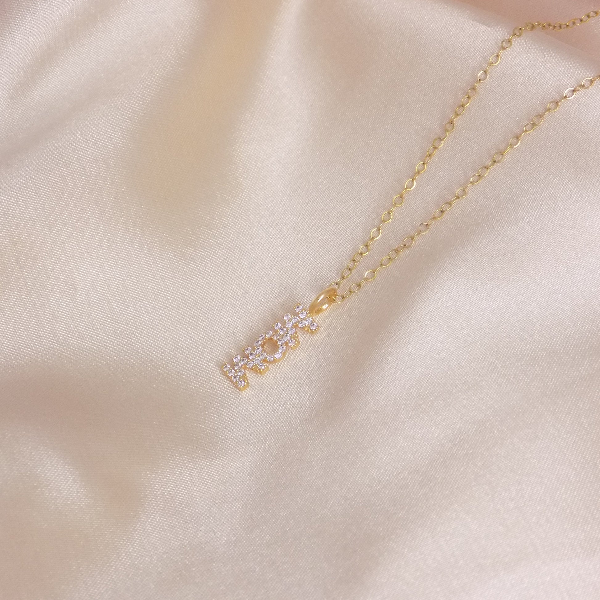 Mom Necklace Gold - Cubic Zirconia Layering Necklace Simple Trendy - Gift For Mother - M7-166