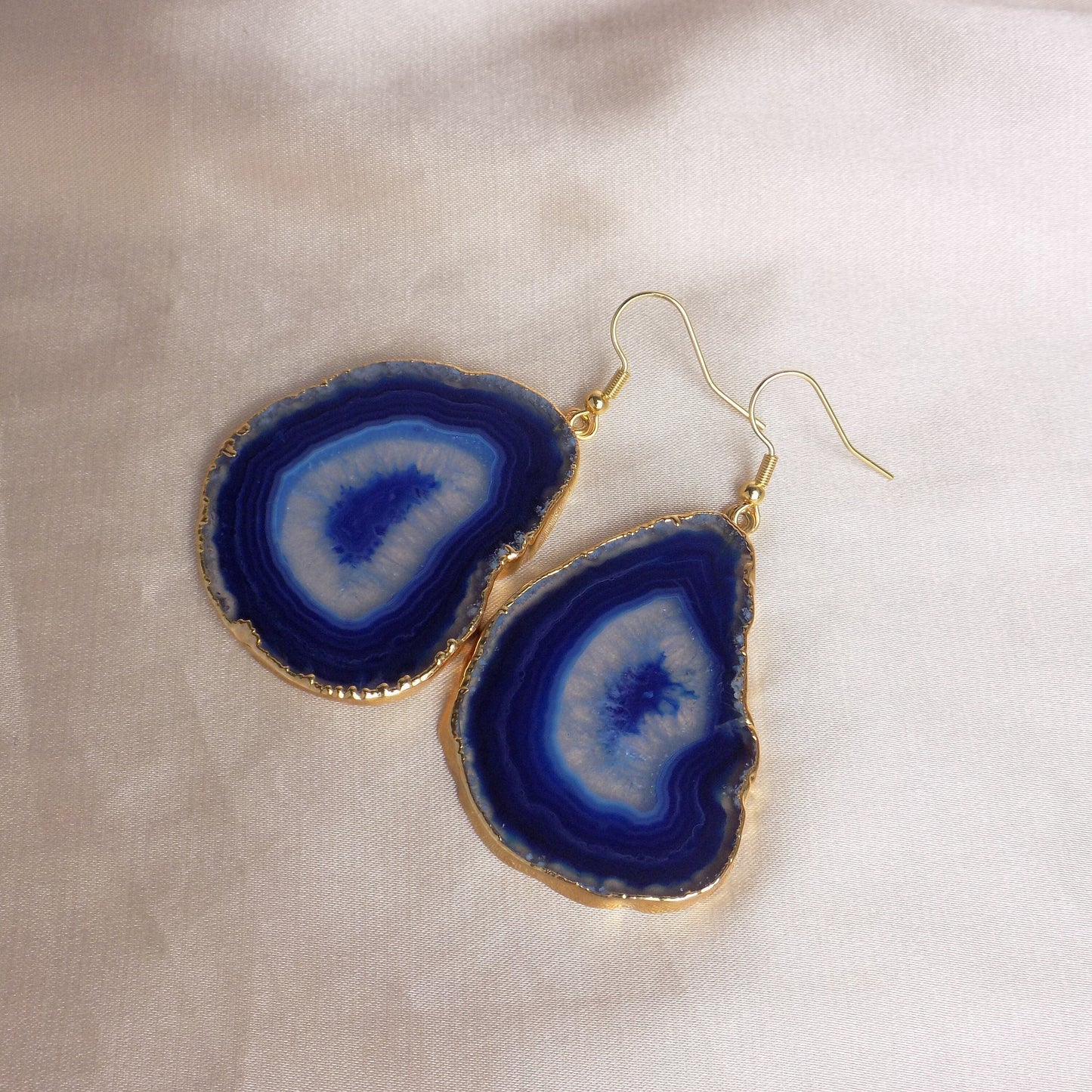 Statement Earrings - Blue Agate Earrings