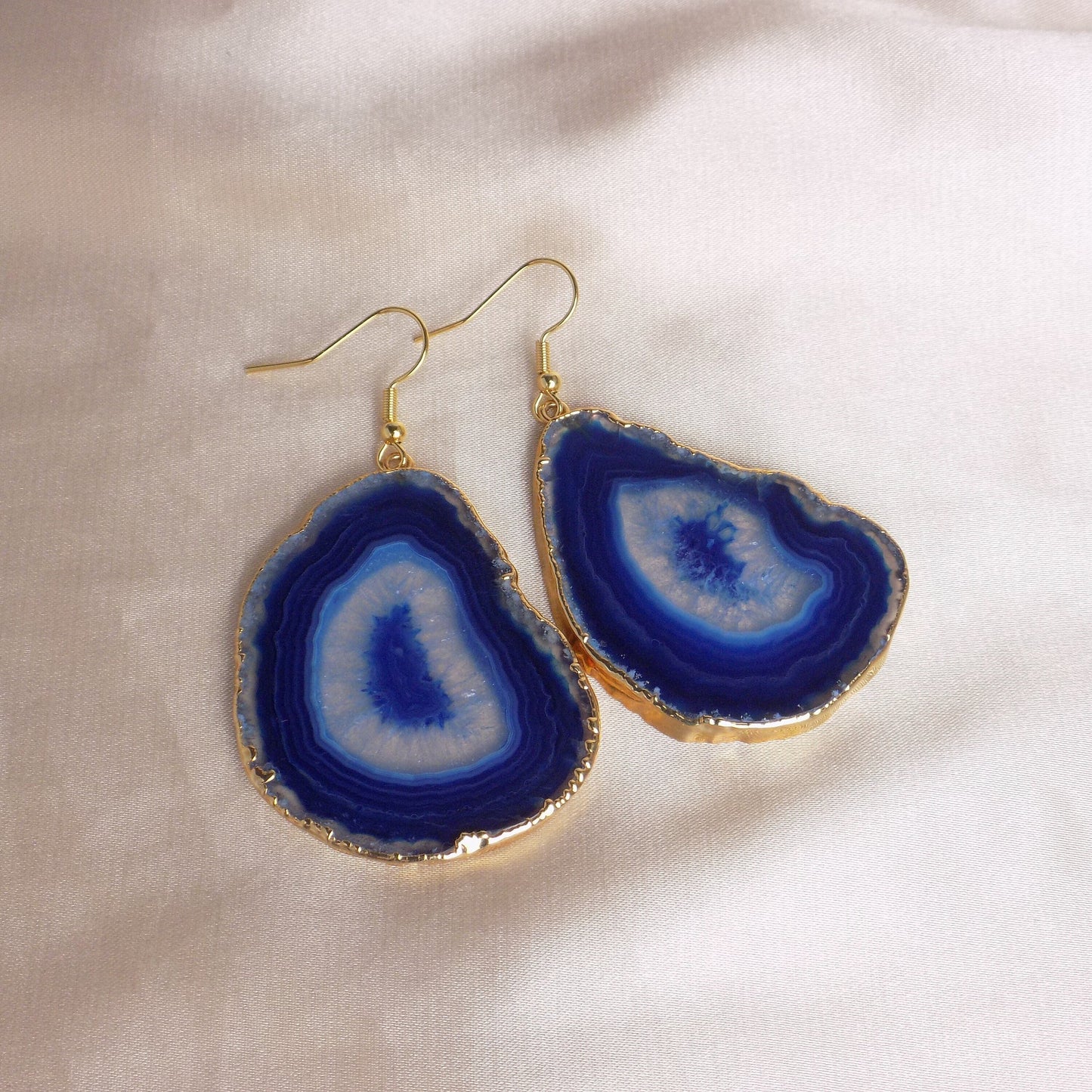 Statement Earrings - Blue Agate Earrings