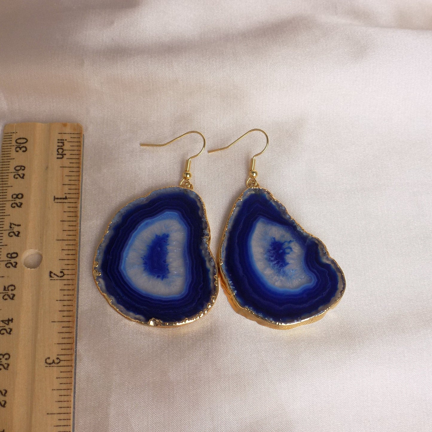 Statement Earrings - Blue Agate Earrings