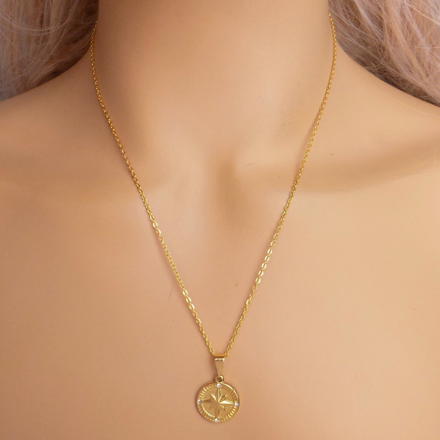 Northstar Necklace Gold, Star Burst Necklace, Gifts For Her, M7-378