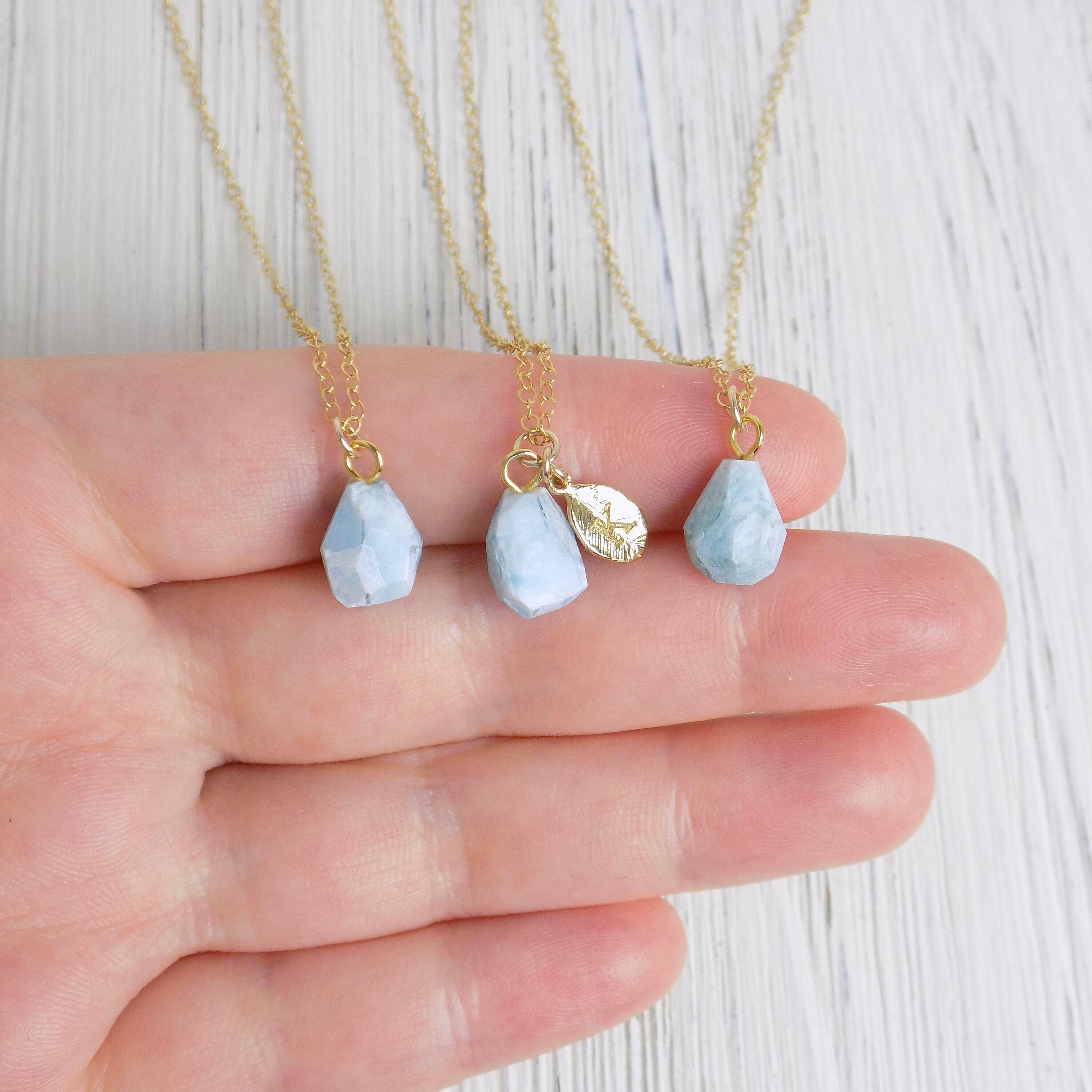 Raw Aquamarine Necklace - Silver | Blue gemstone pendant, Silver rings  handmade, Silver necklaces
