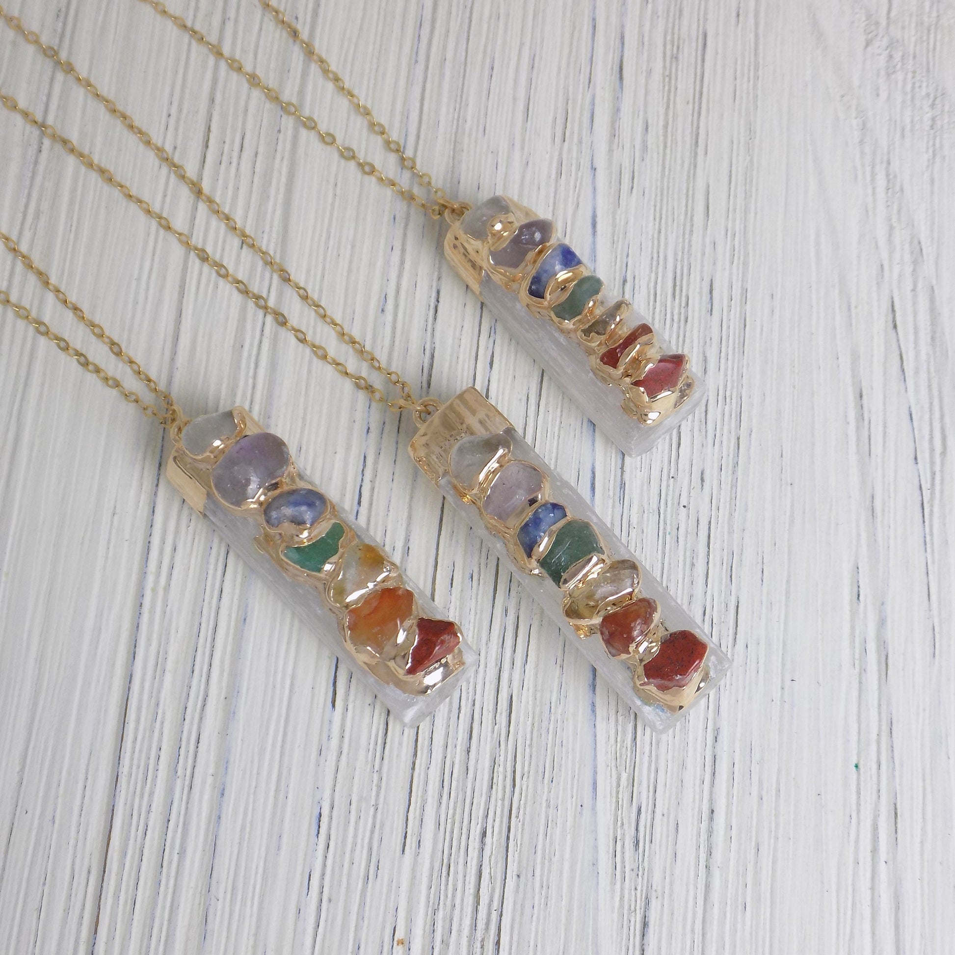 7 Chakra Necklace, Gold Chakra Necklace, Crystal Necklace, Yoga Necklace, Yoga Jewelry Boho Necklace Long Boho Jewelry Gold - G13