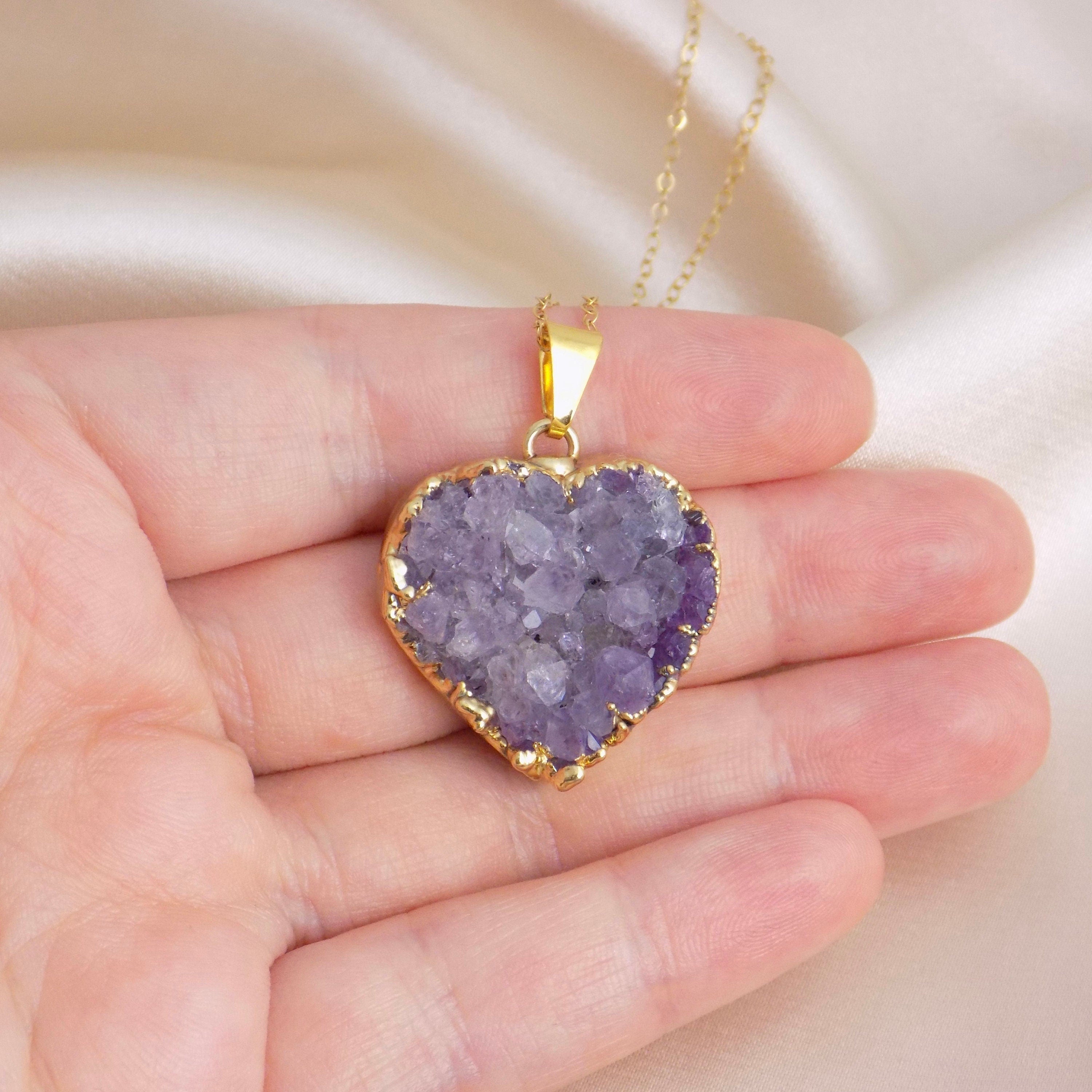 Purple on sale druzy necklace