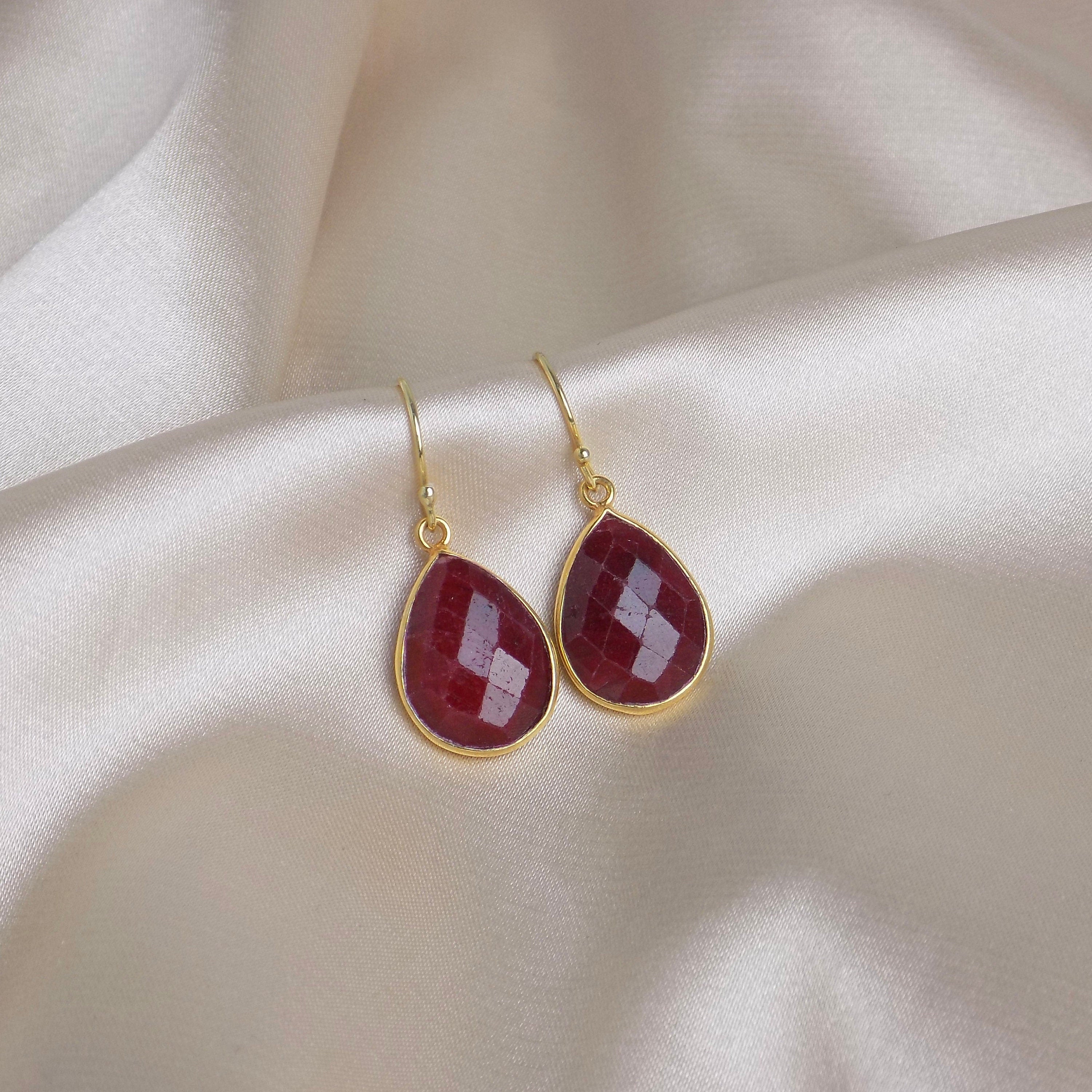 Buy Dazzling Diamonds and Ruby Earrings Online | ORRA